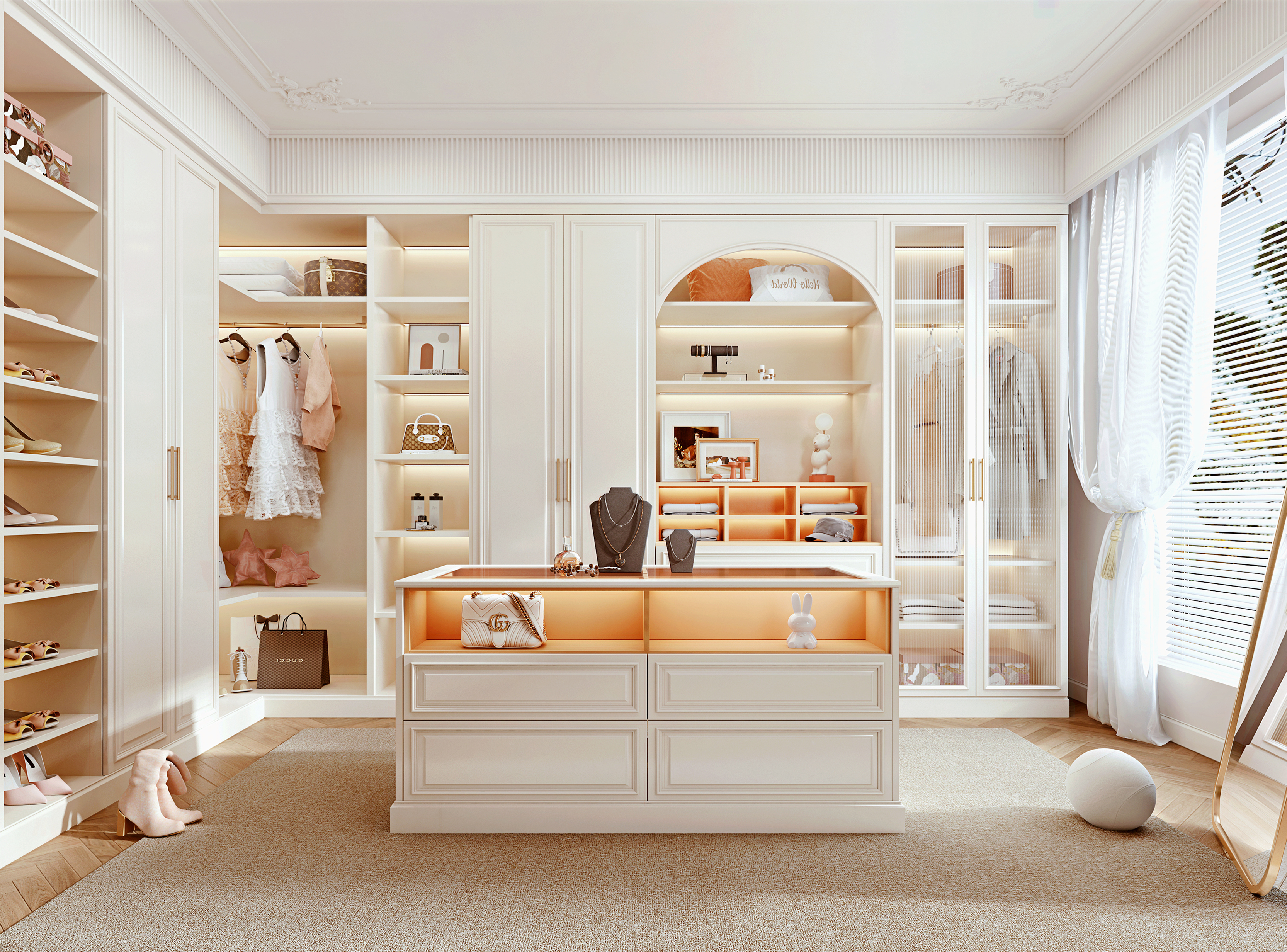 Simple European Style Clothes Storage Area