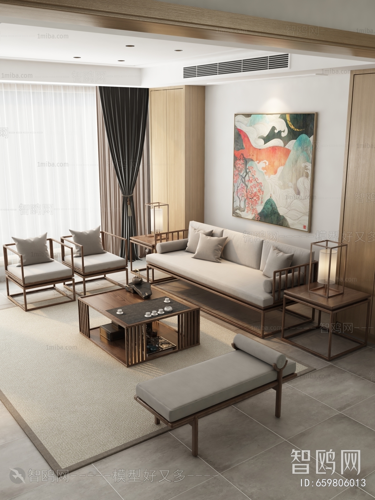 New Chinese Style A Living Room