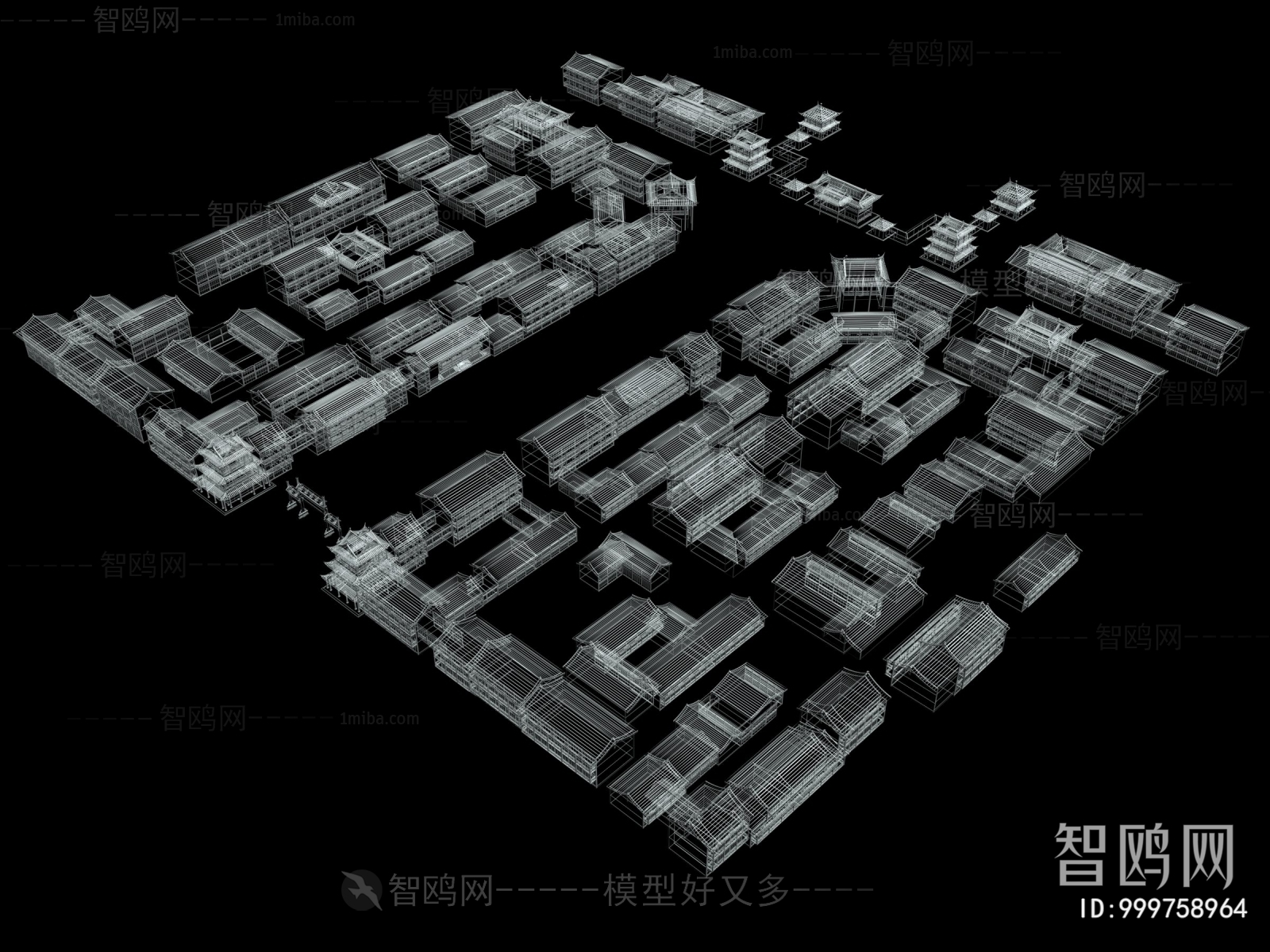 新中式古建鸟瞰规划