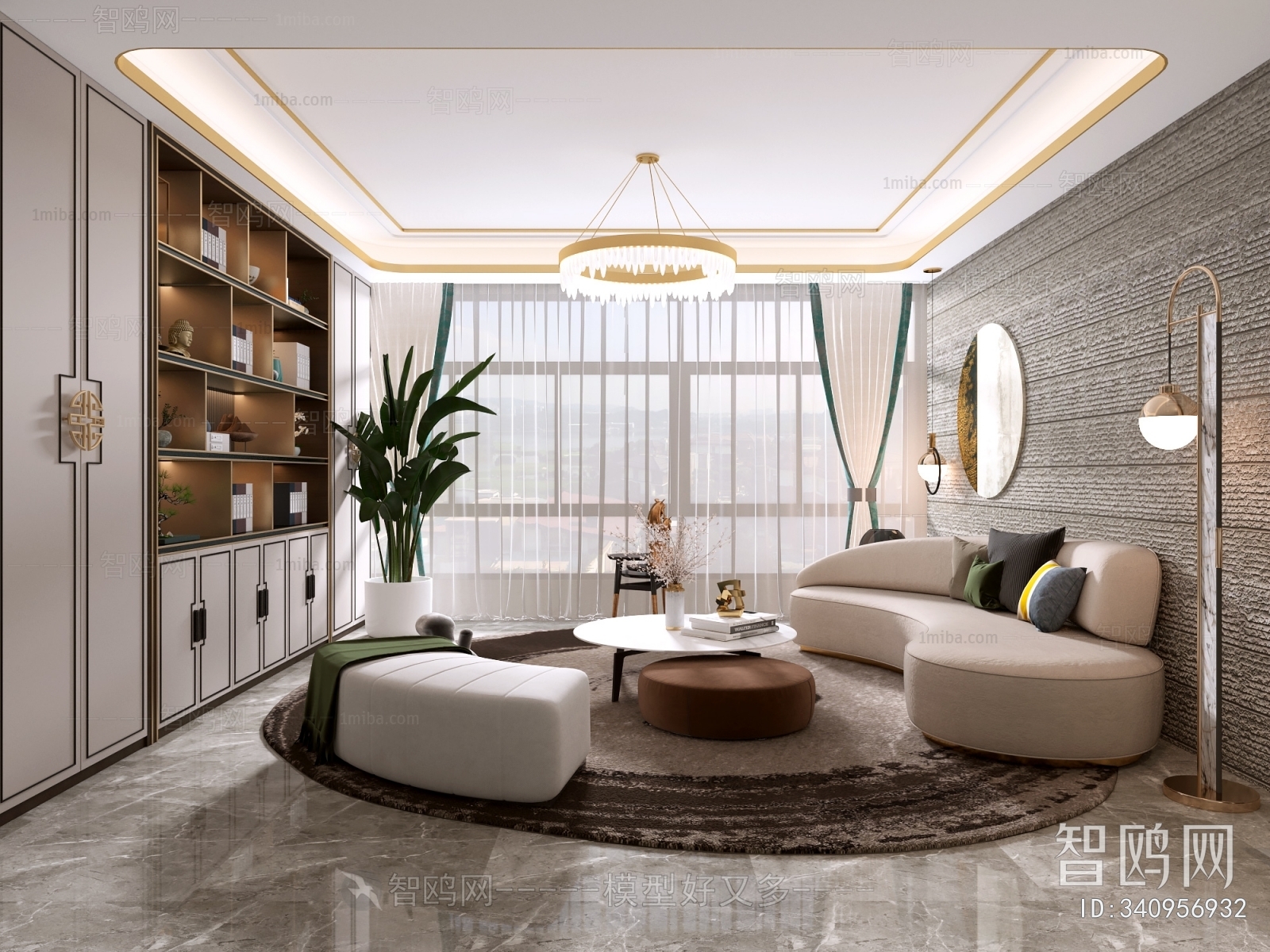 New Chinese Style A Living Room