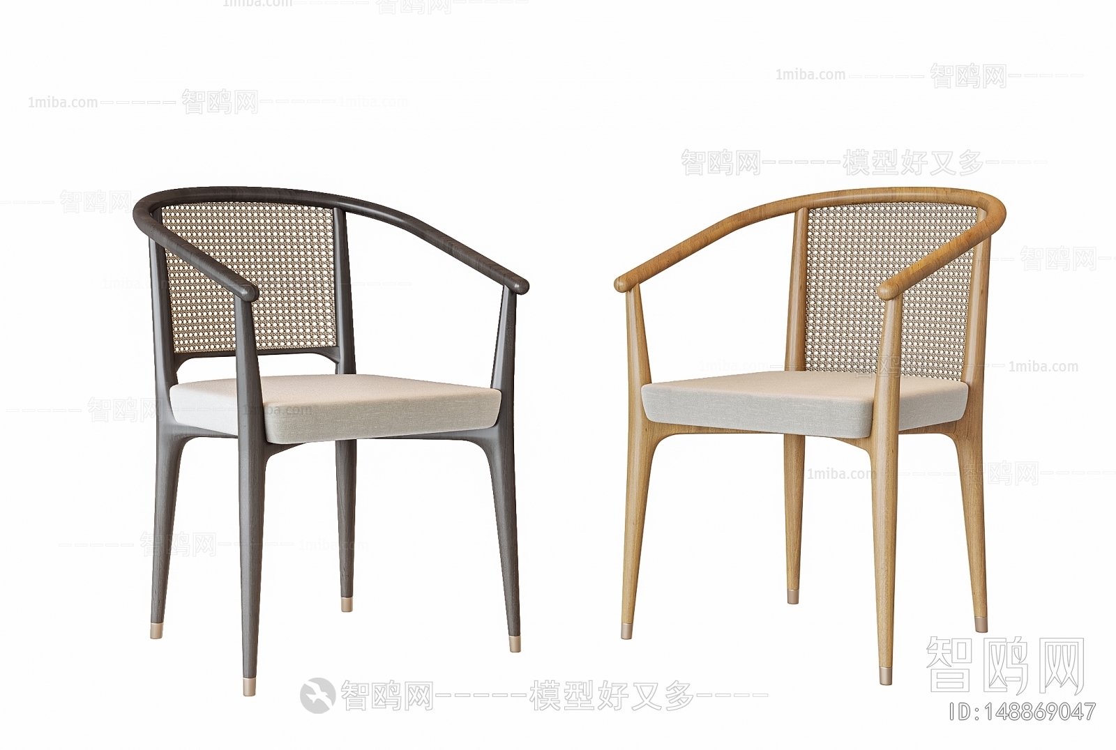 新中式编藤单椅