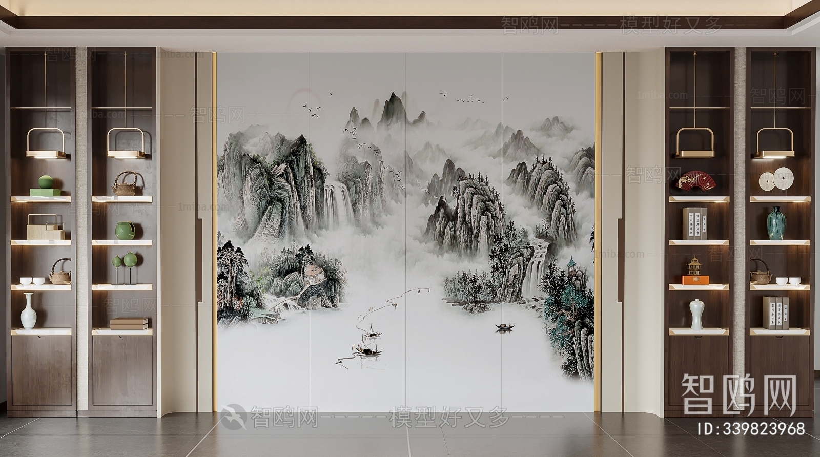 New Chinese Style TV Wall