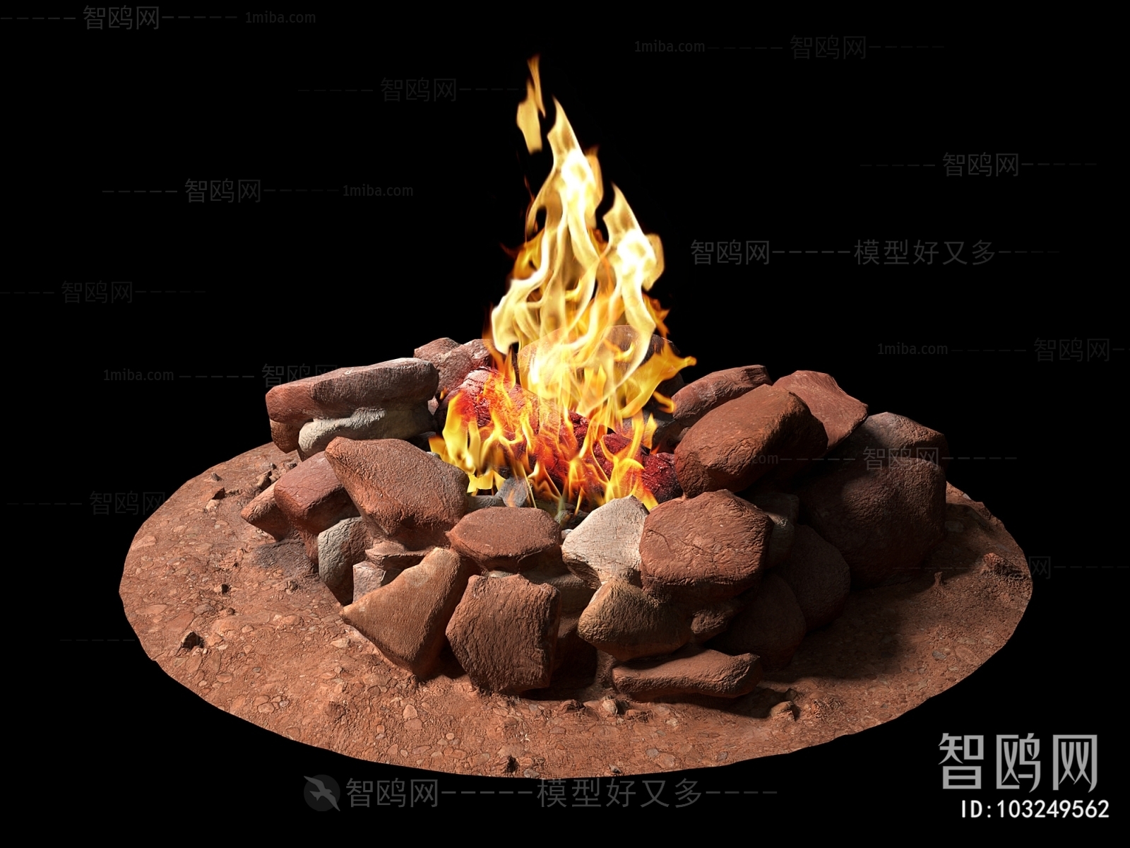现代篝火 火堆 木炭