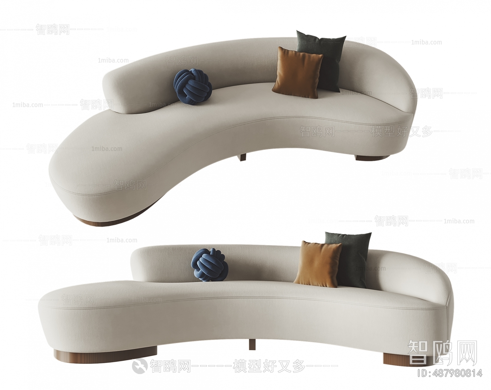 现代布艺异形沙发
