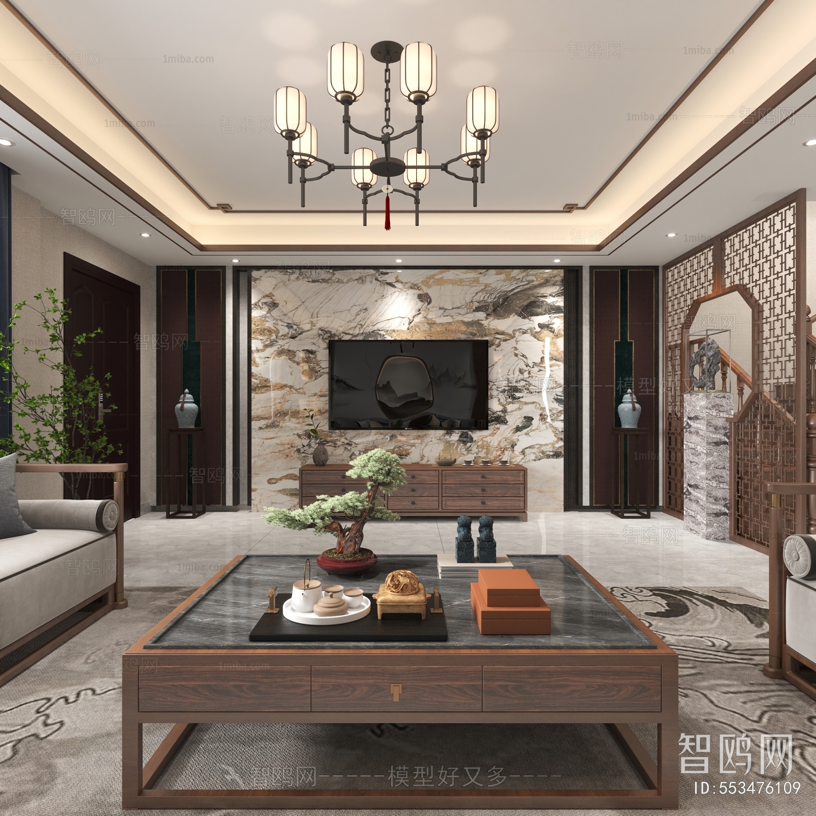 New Chinese Style A Living Room