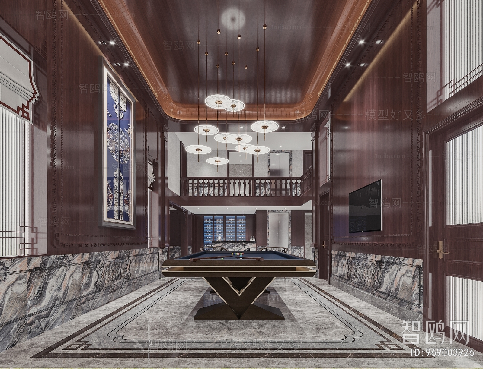 Chinese Style Billiards Room