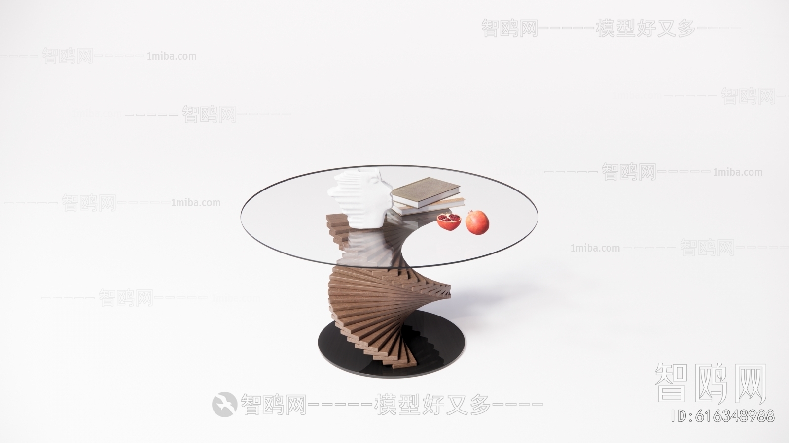 现代玻璃圆餐桌