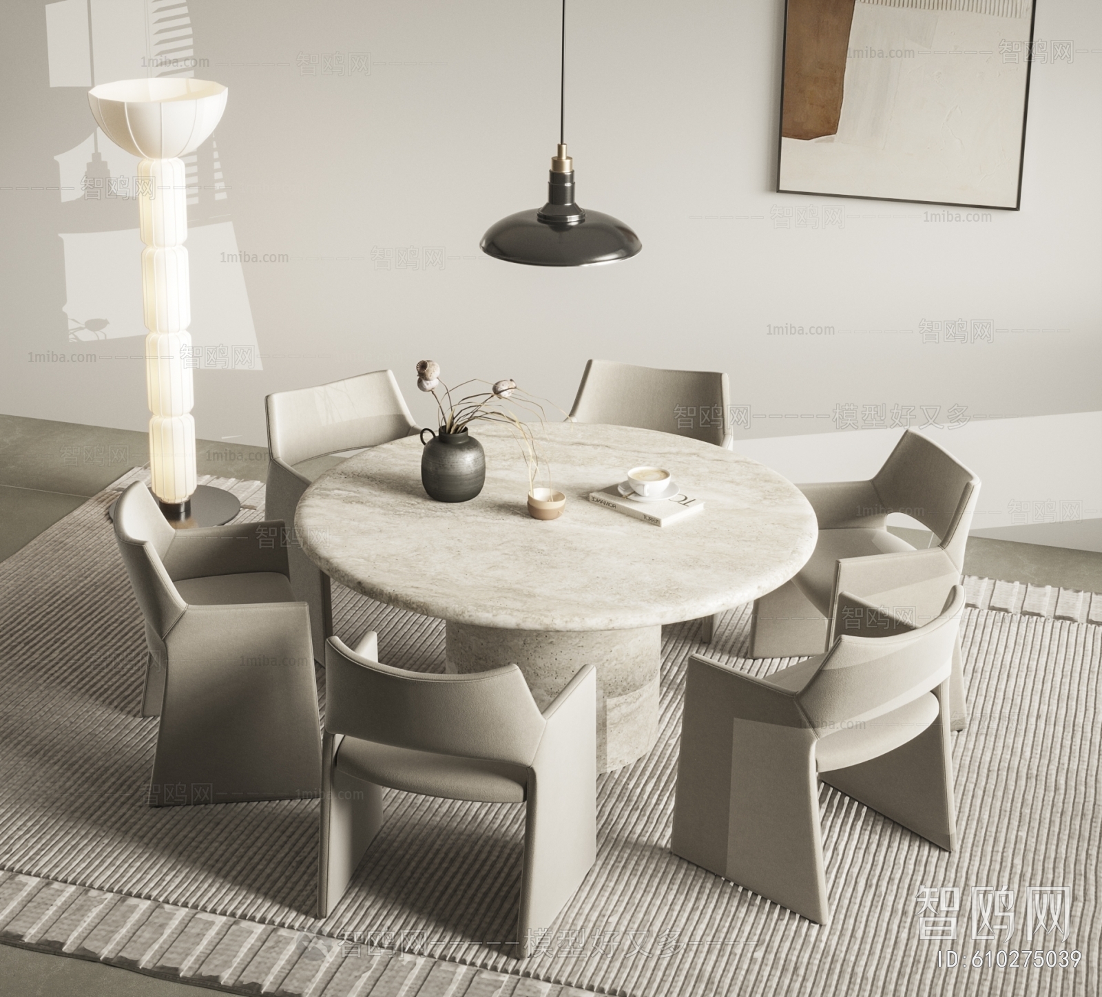 Wabi-sabi Style Dining Table And Chairs