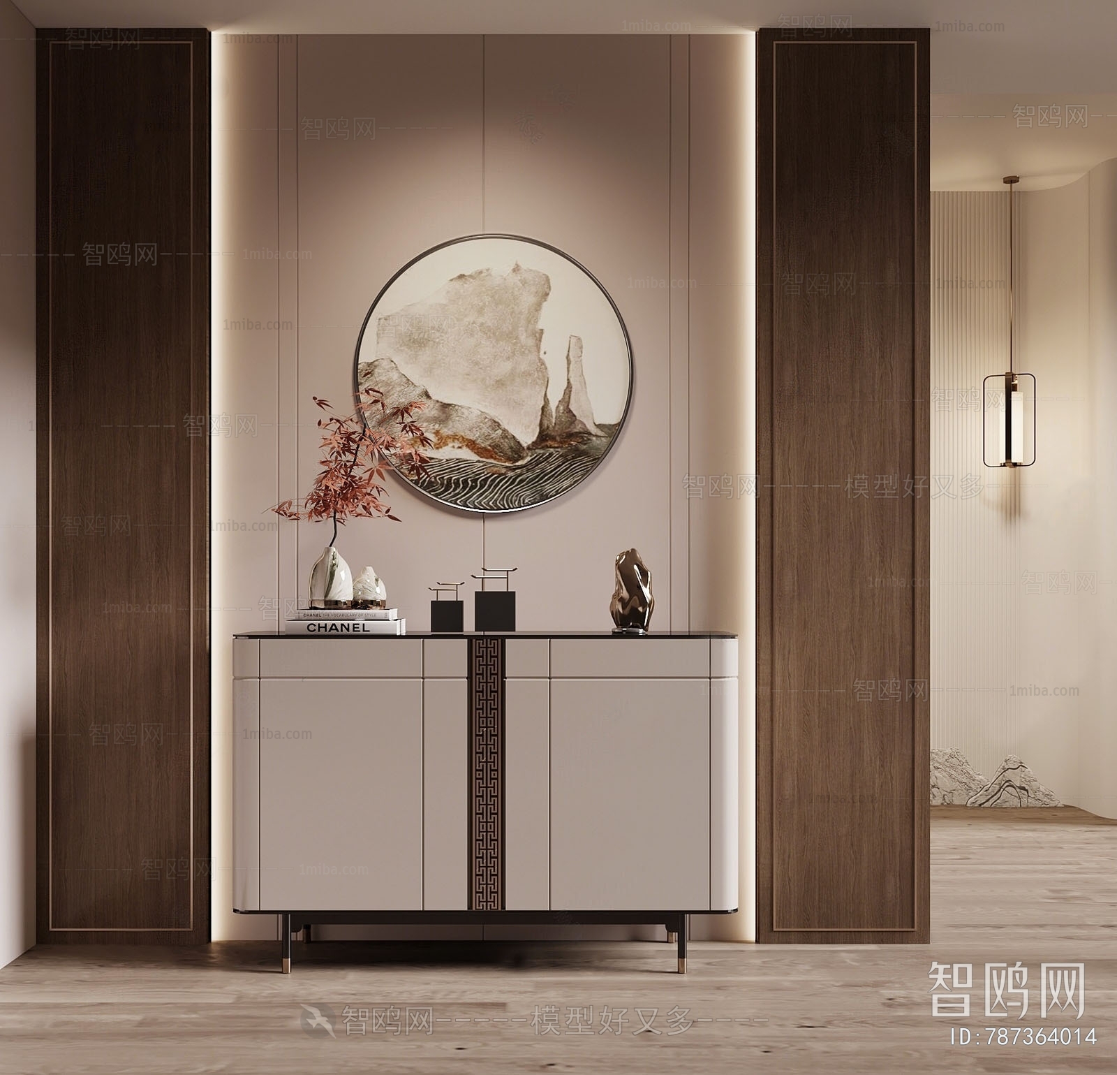 New Chinese Style Entrance Cabinet