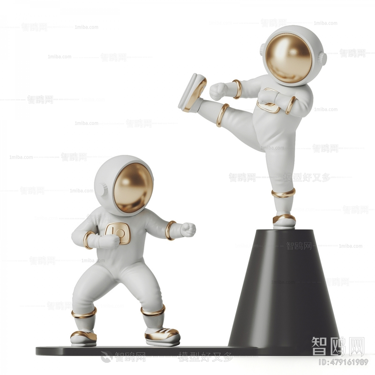 现代功夫宇航员雕塑摆件