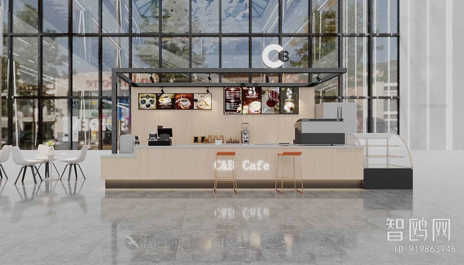 现代咖啡厅收银台
