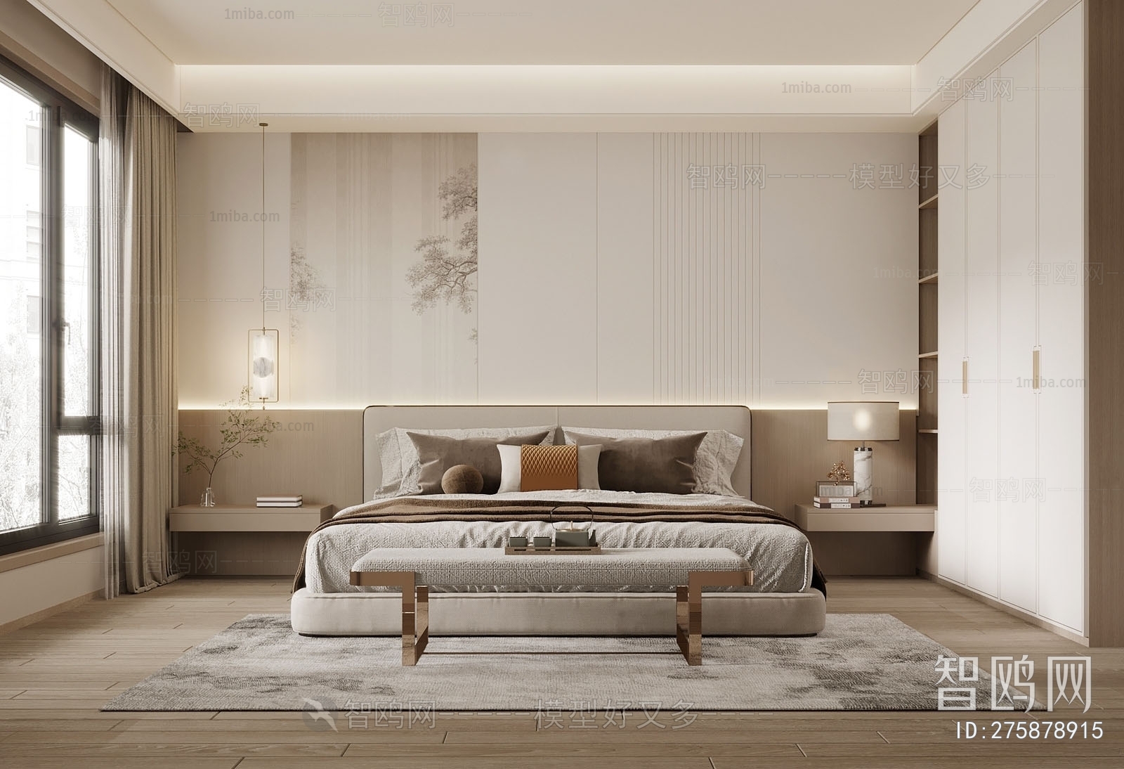 New Chinese Style Bedroom