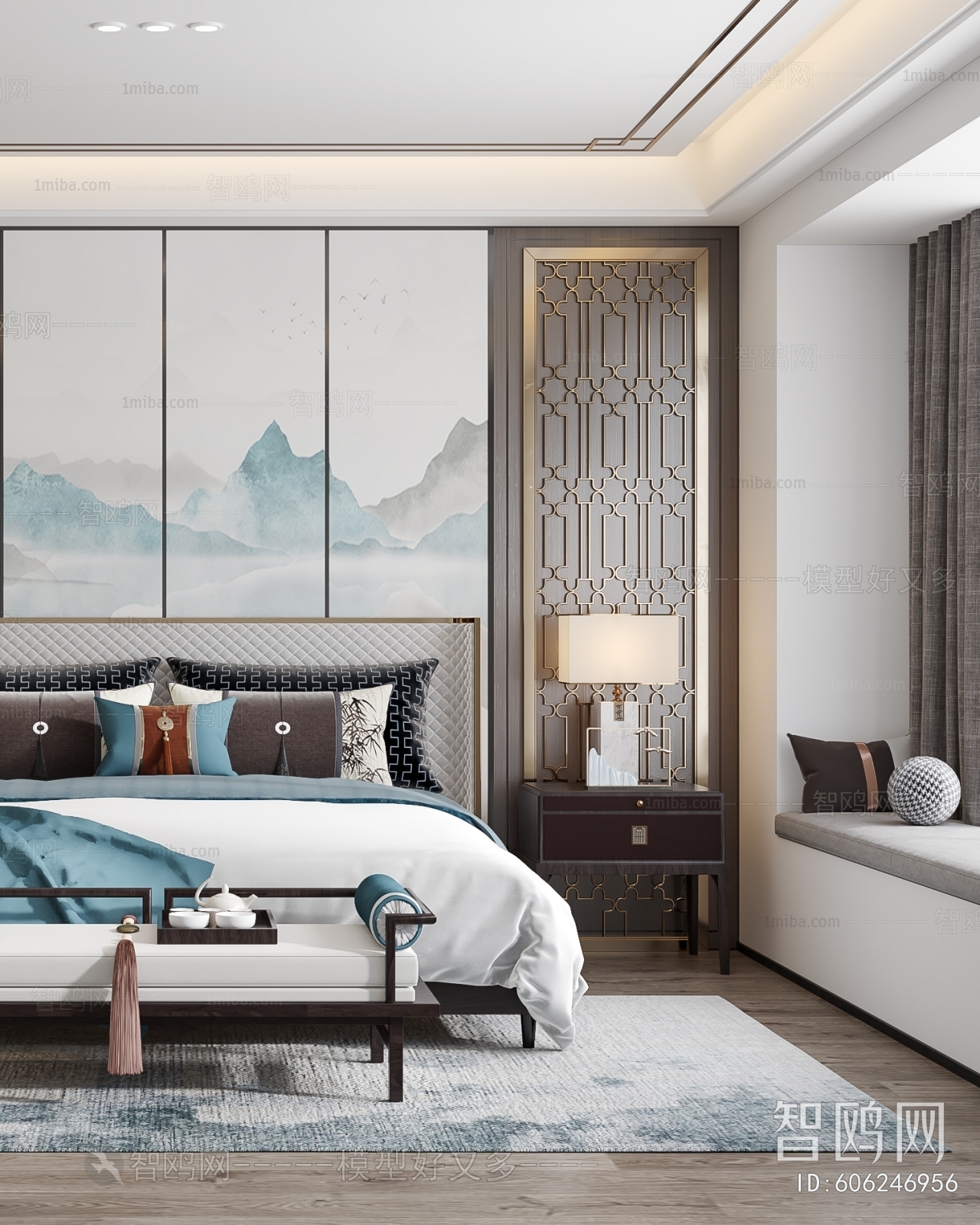 New Chinese Style Bedroom