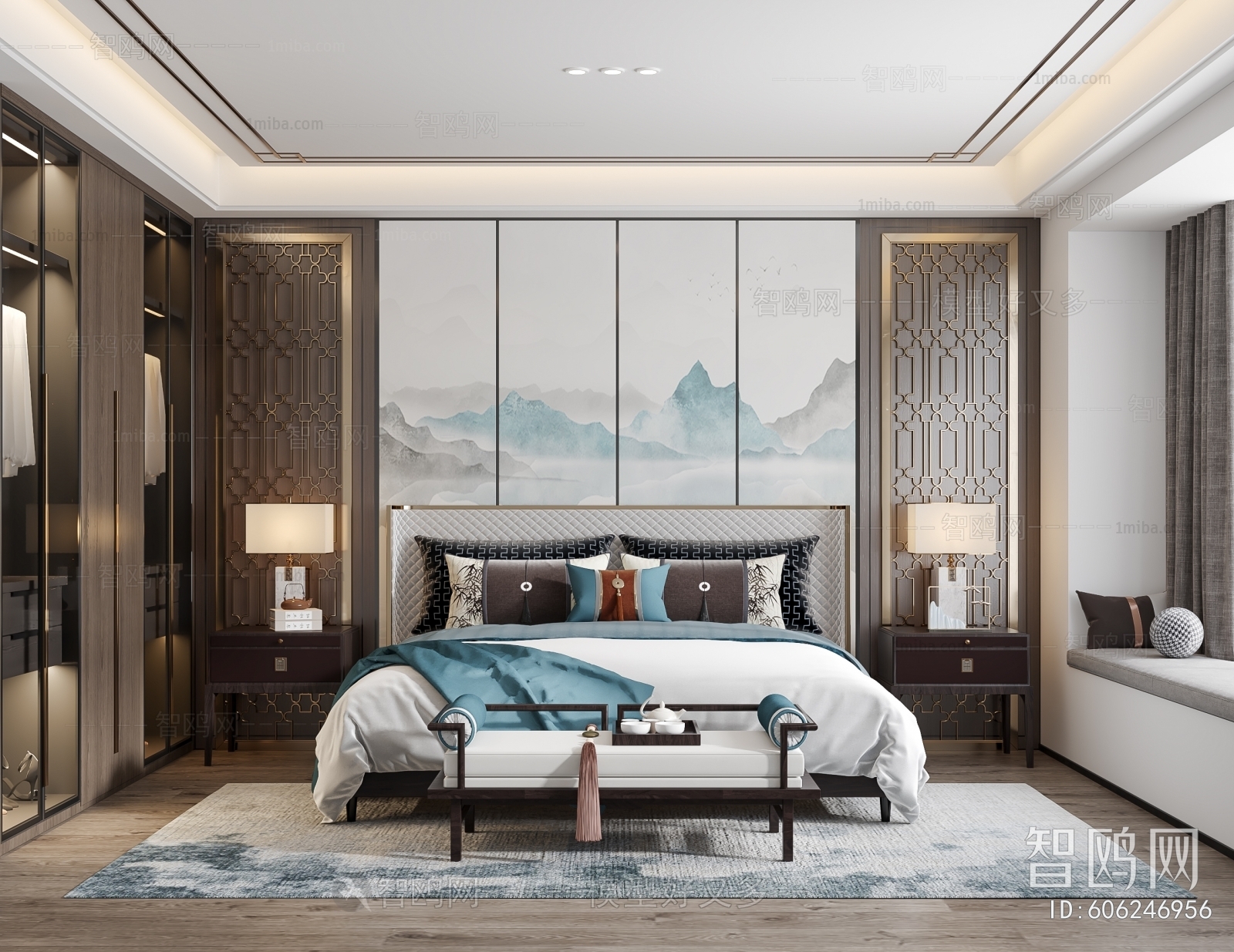 New Chinese Style Bedroom