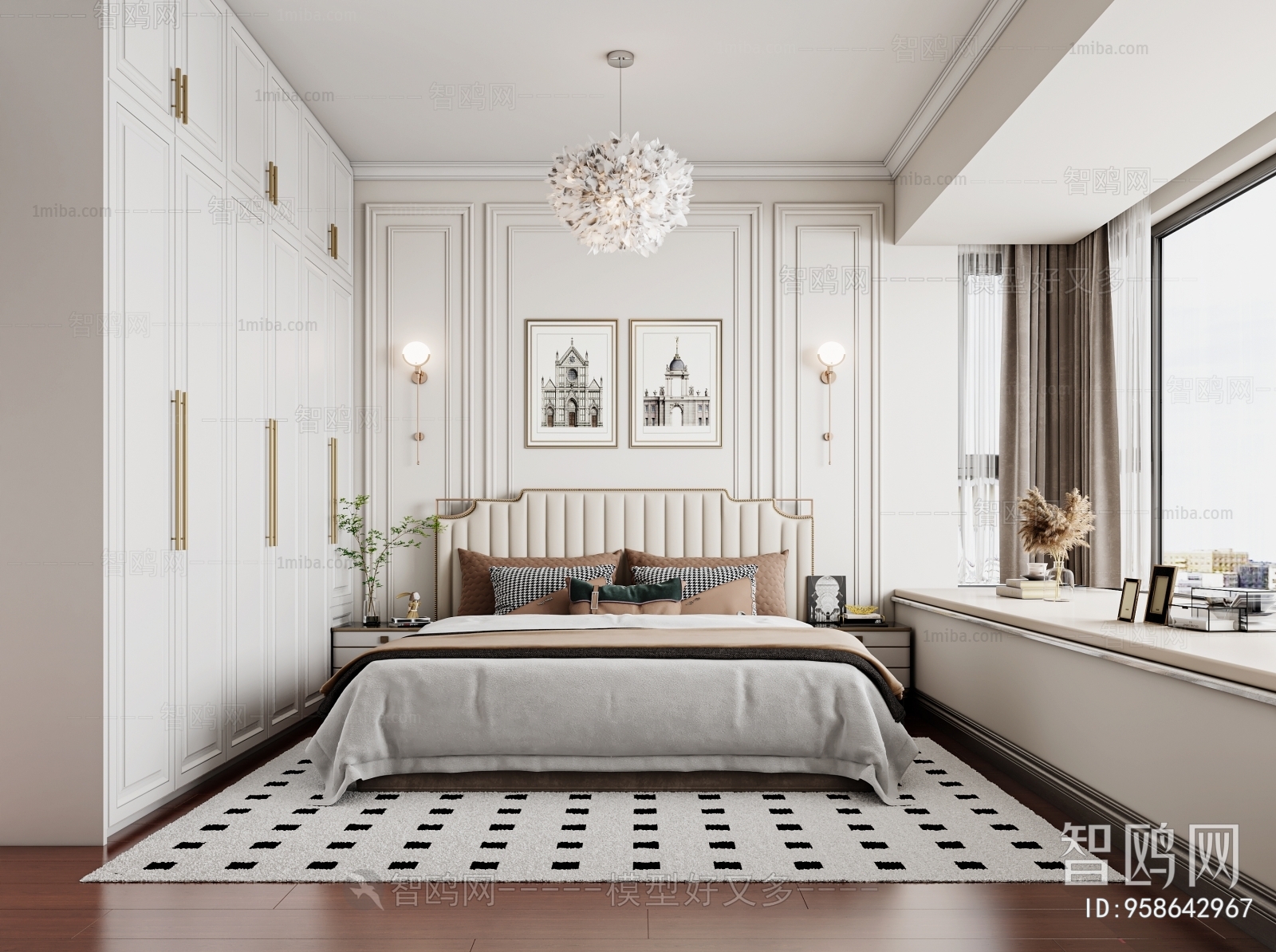 Simple European Style Bedroom