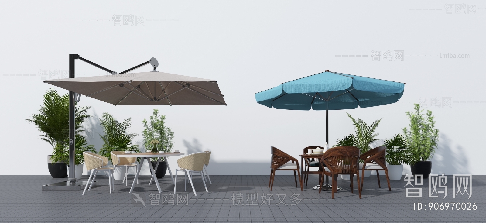 现代户外桌椅户外遮阳伞