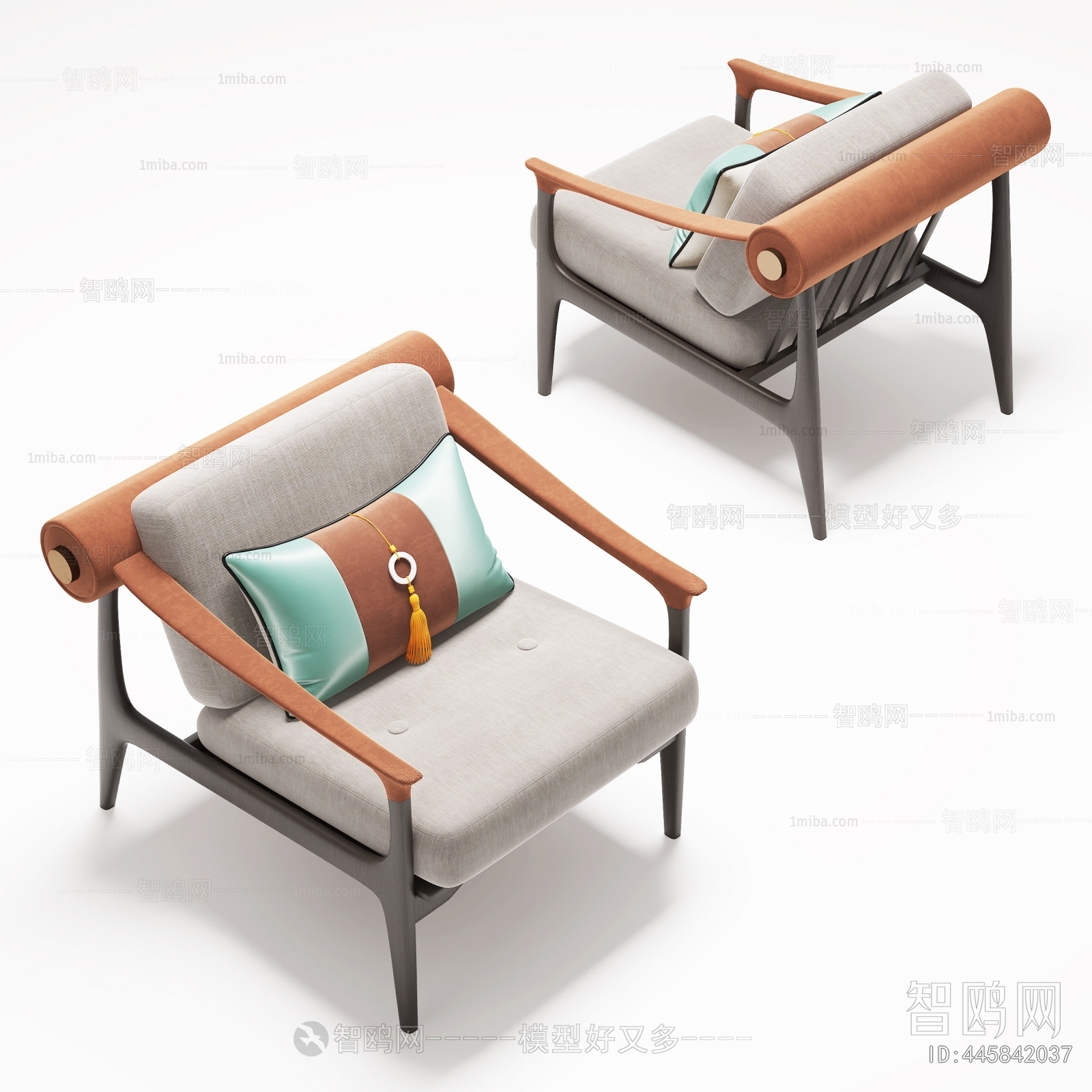 New Chinese Style Single Sofa