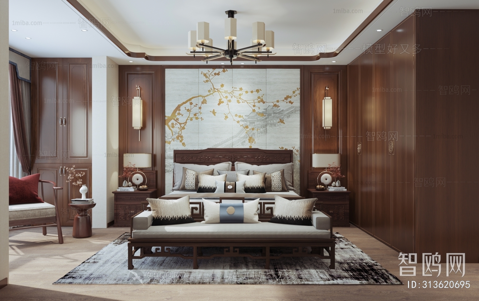 New Chinese Style Bedroom