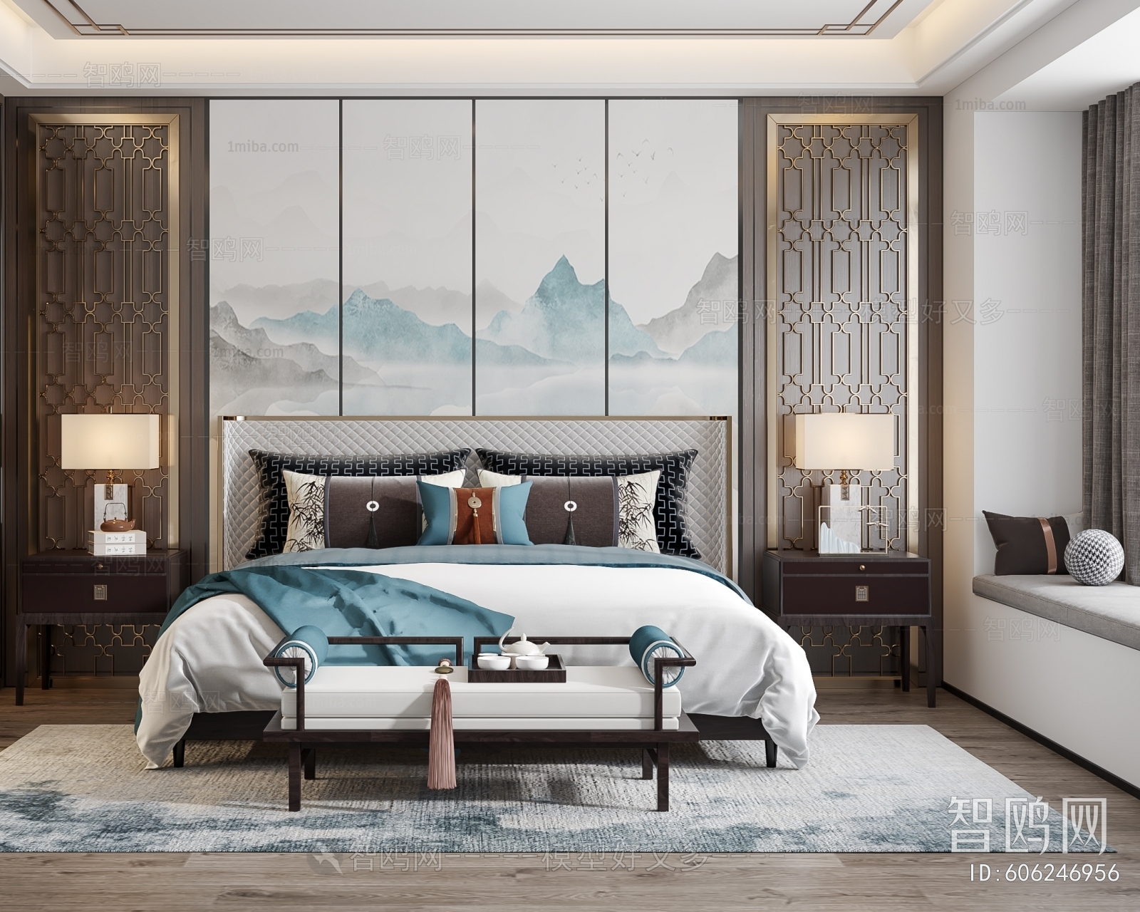 New Chinese Style Bedroom