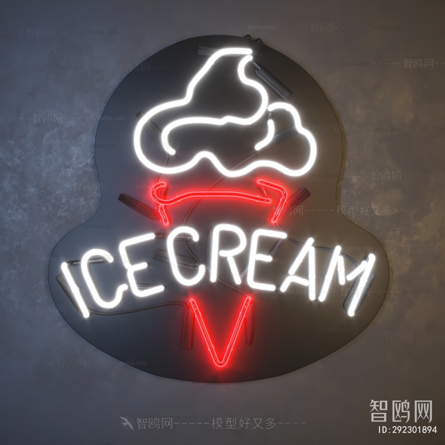 现代冰淇淋霓虹灯
