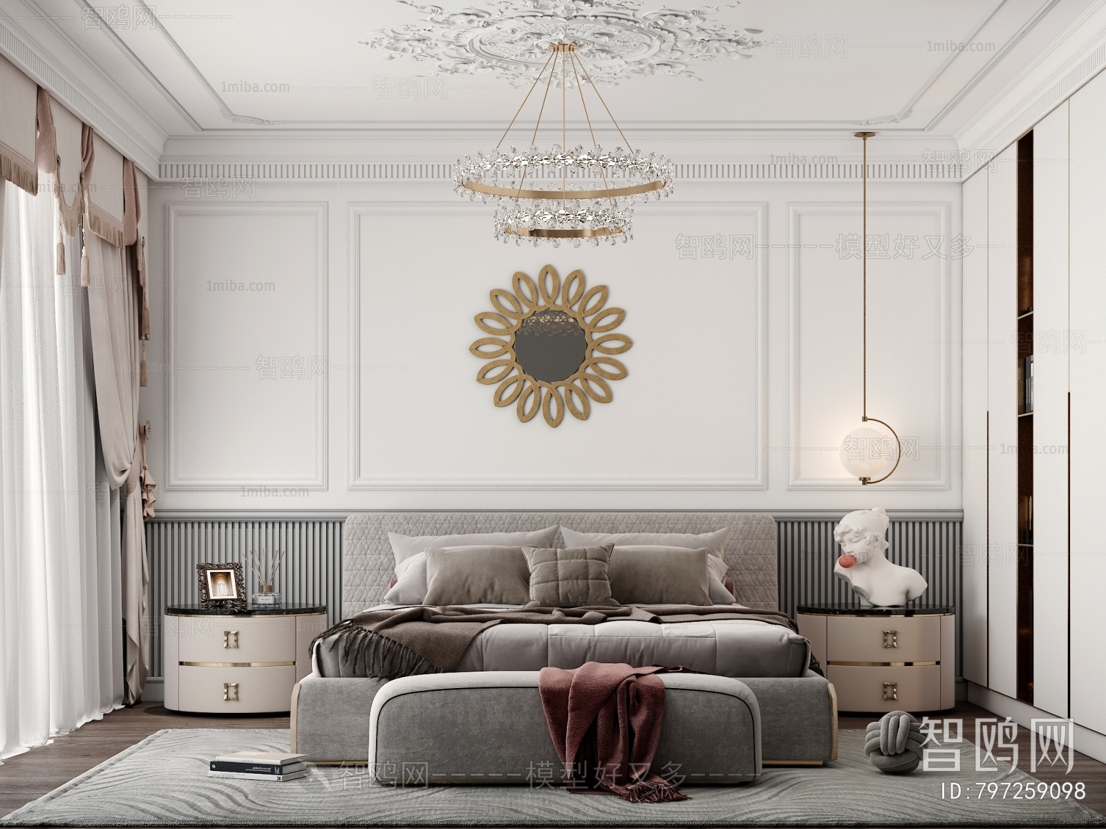 Simple European Style Bedroom