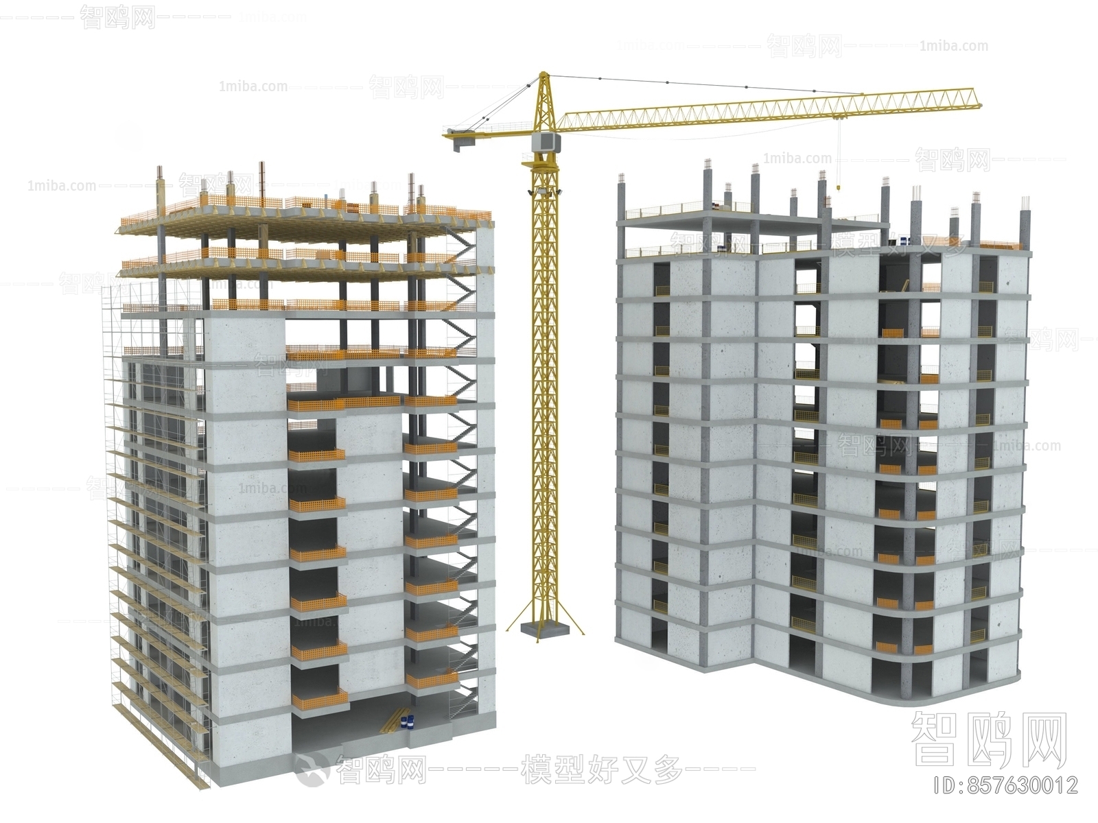 现代建筑工地塔吊
