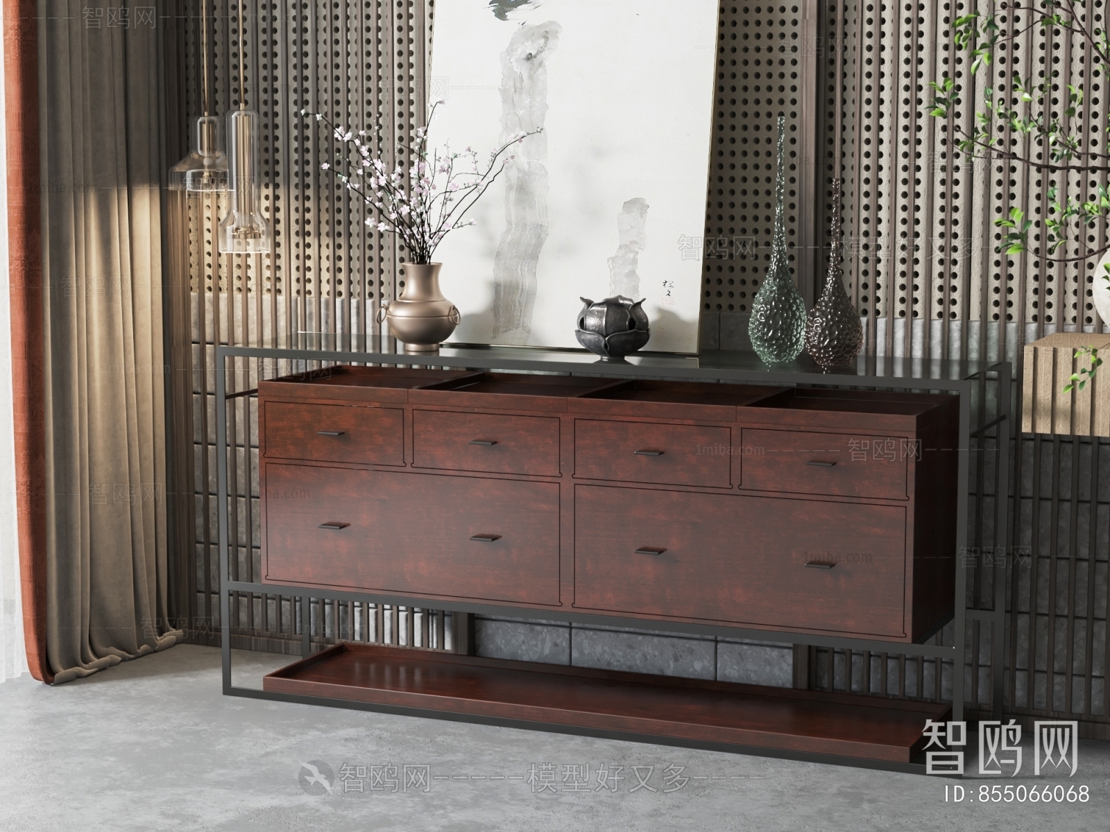 New Chinese Style Entrance Cabinet