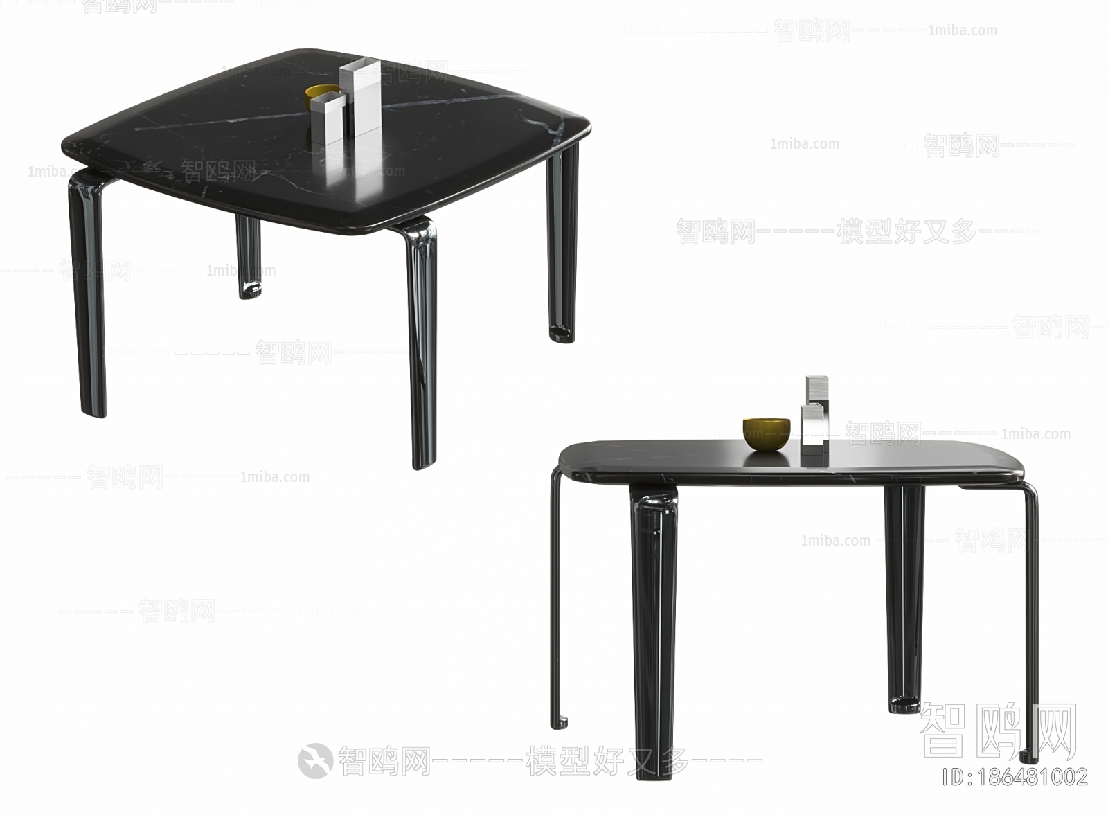 现代金属大理石餐桌