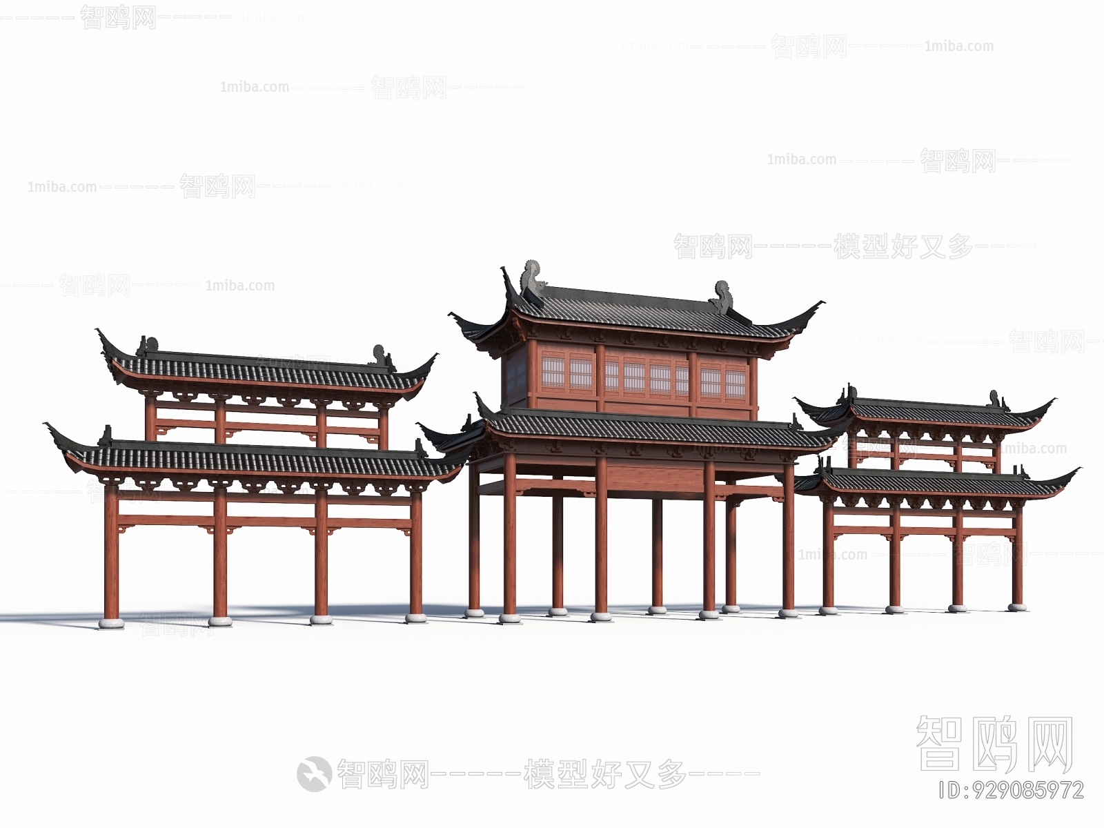中式新中式牌坊景观大门