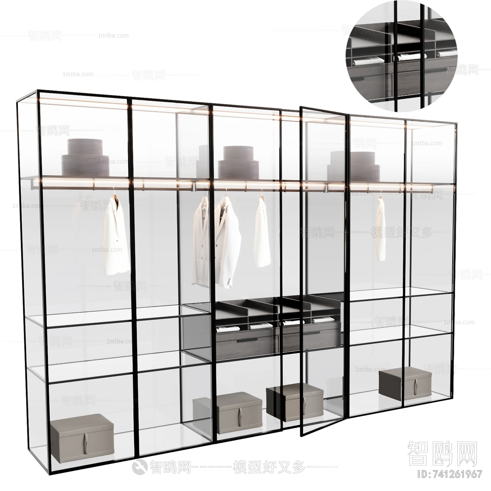 现代玻璃衣柜