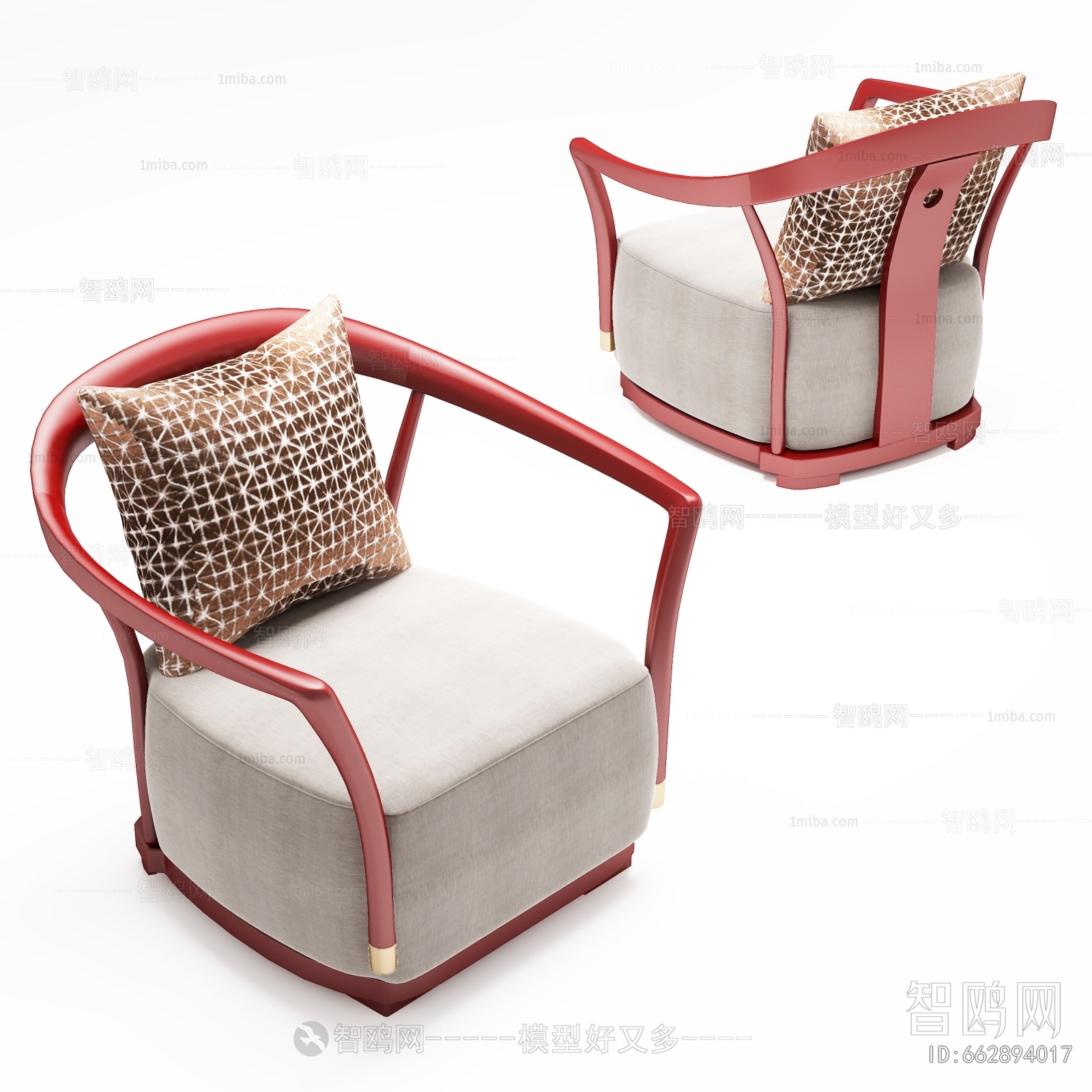 New Chinese Style Single Sofa