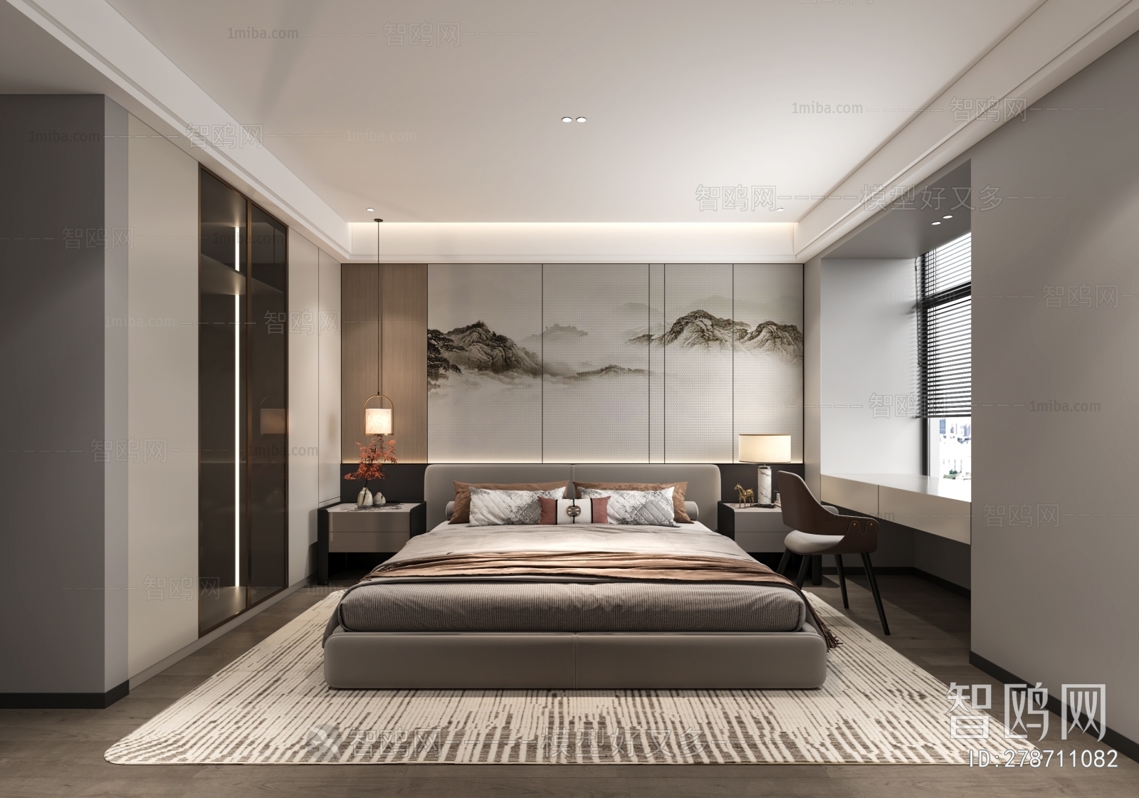 New Chinese Style Bedroom