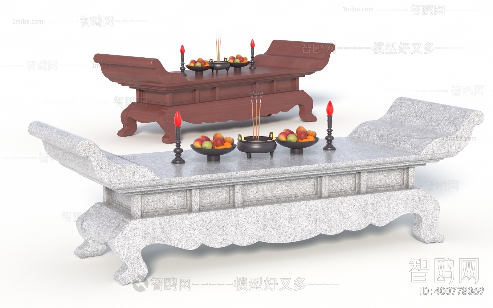 中式庙供桌 香炉 供桌
