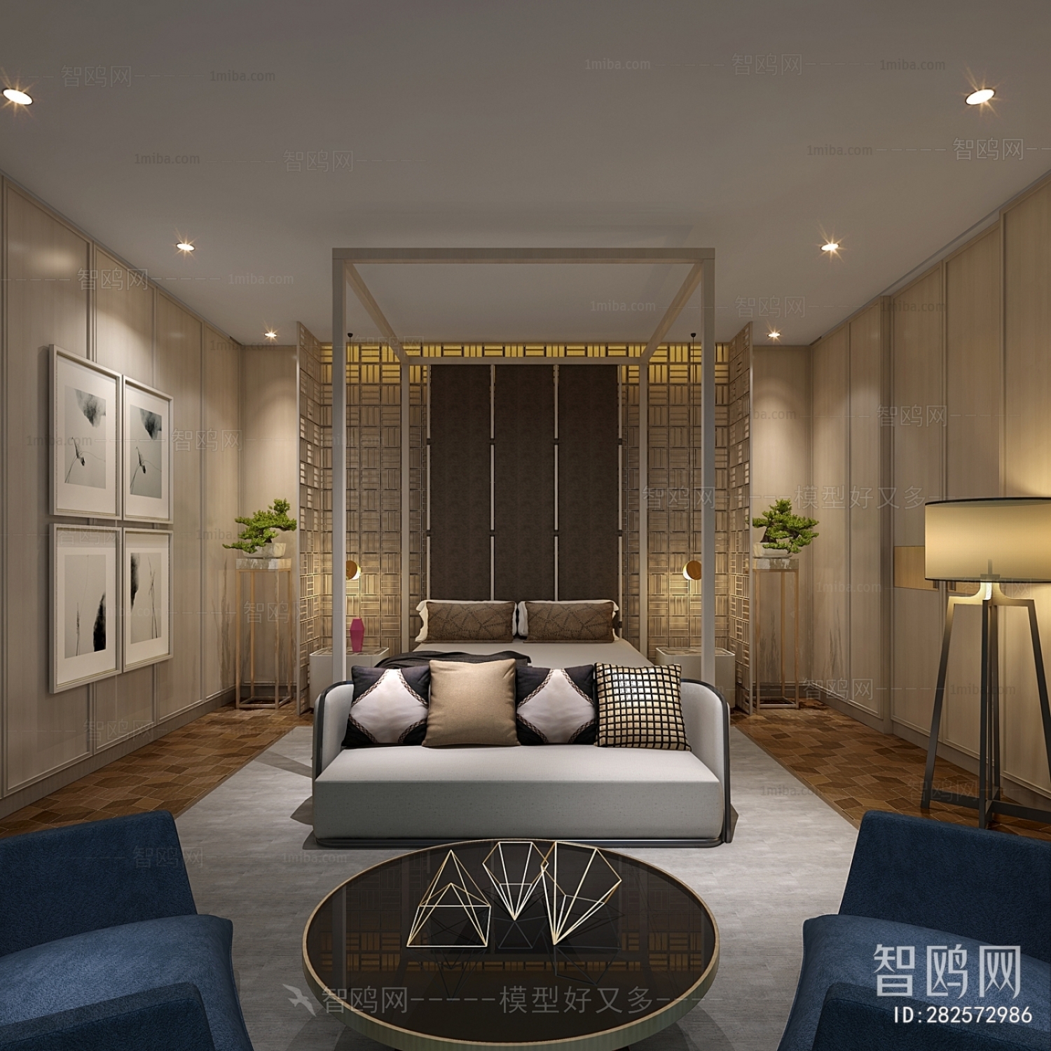 New Chinese Style Bedroom