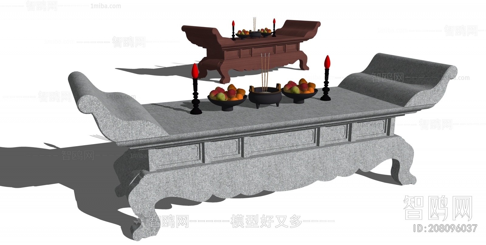 中式寺庙供桌 香炉