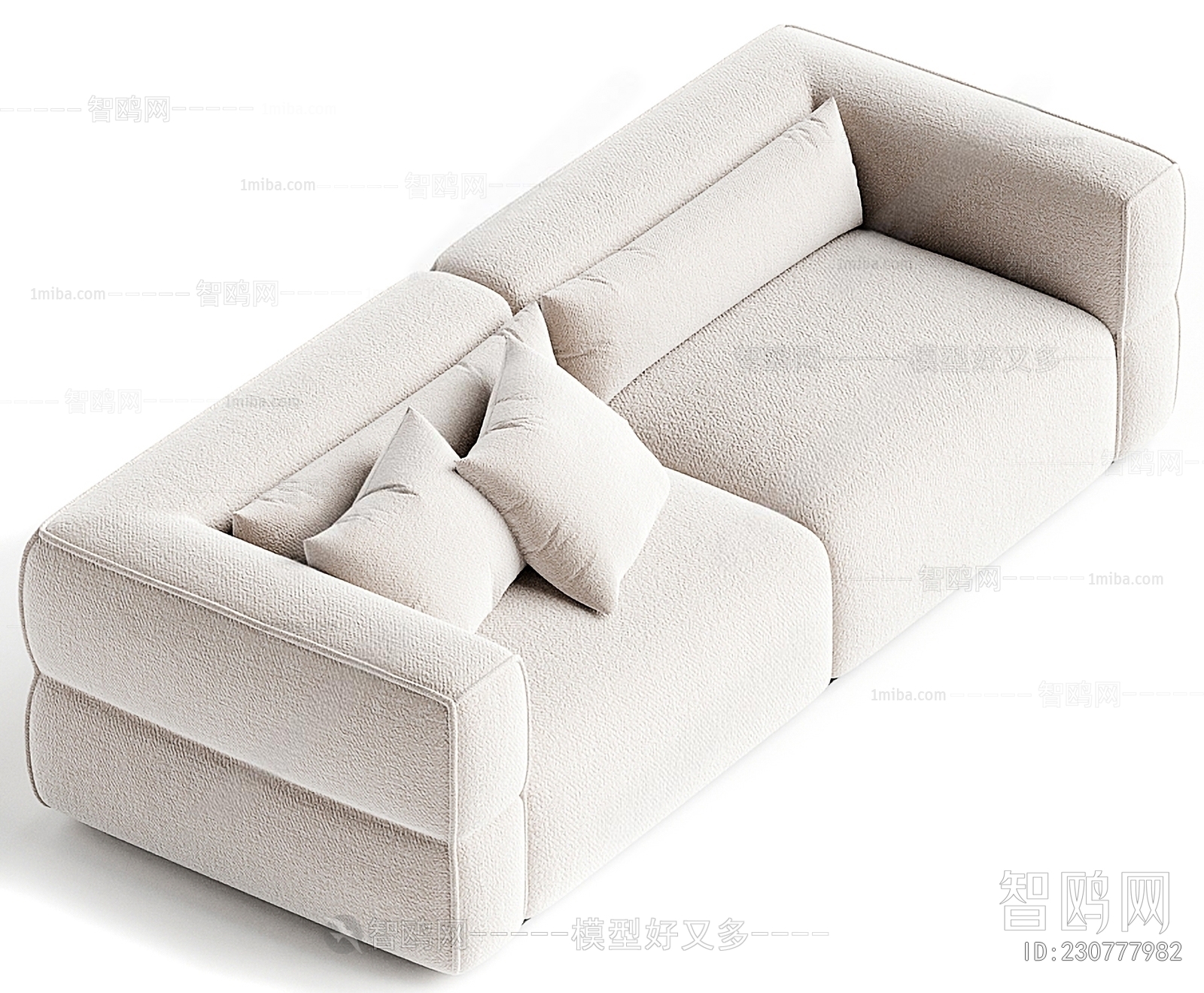 现代白色双人沙发