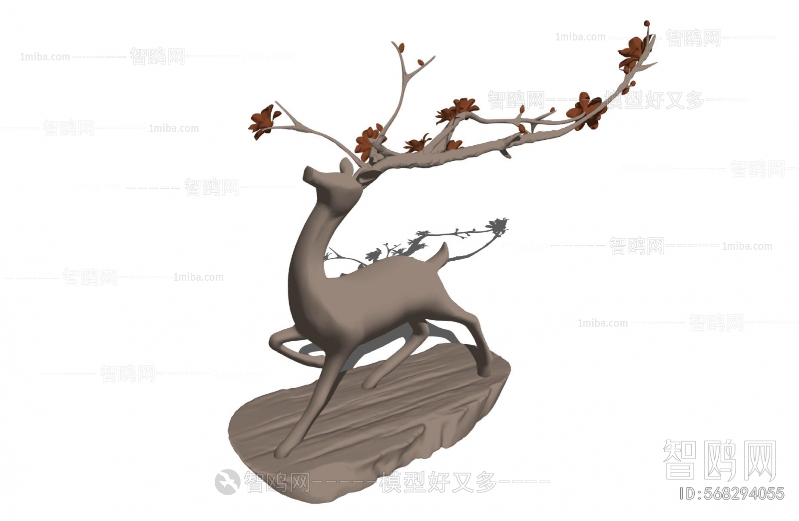 新中式金属梅花鹿雕塑