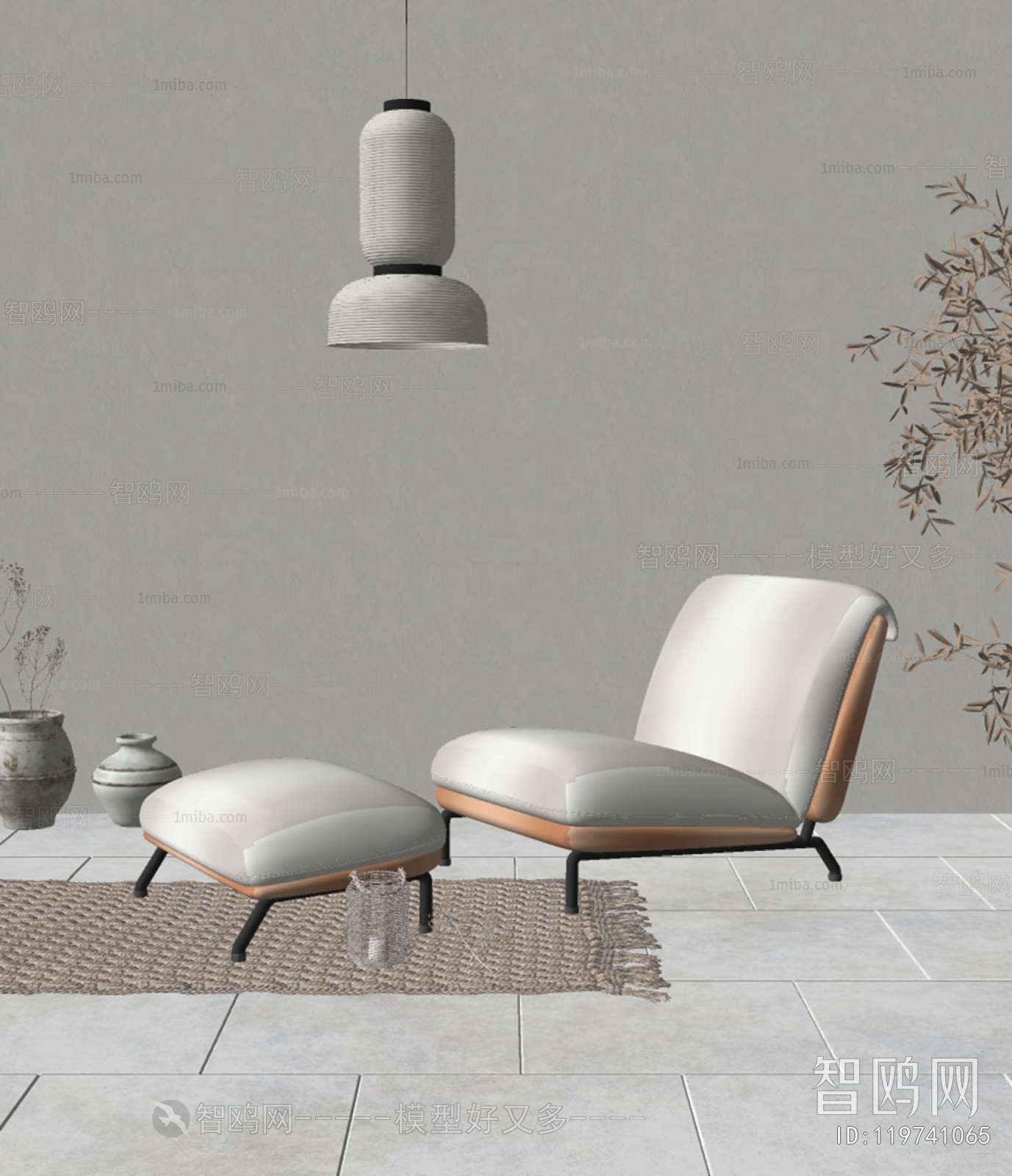 Wabi-sabi Style Lounge Chair