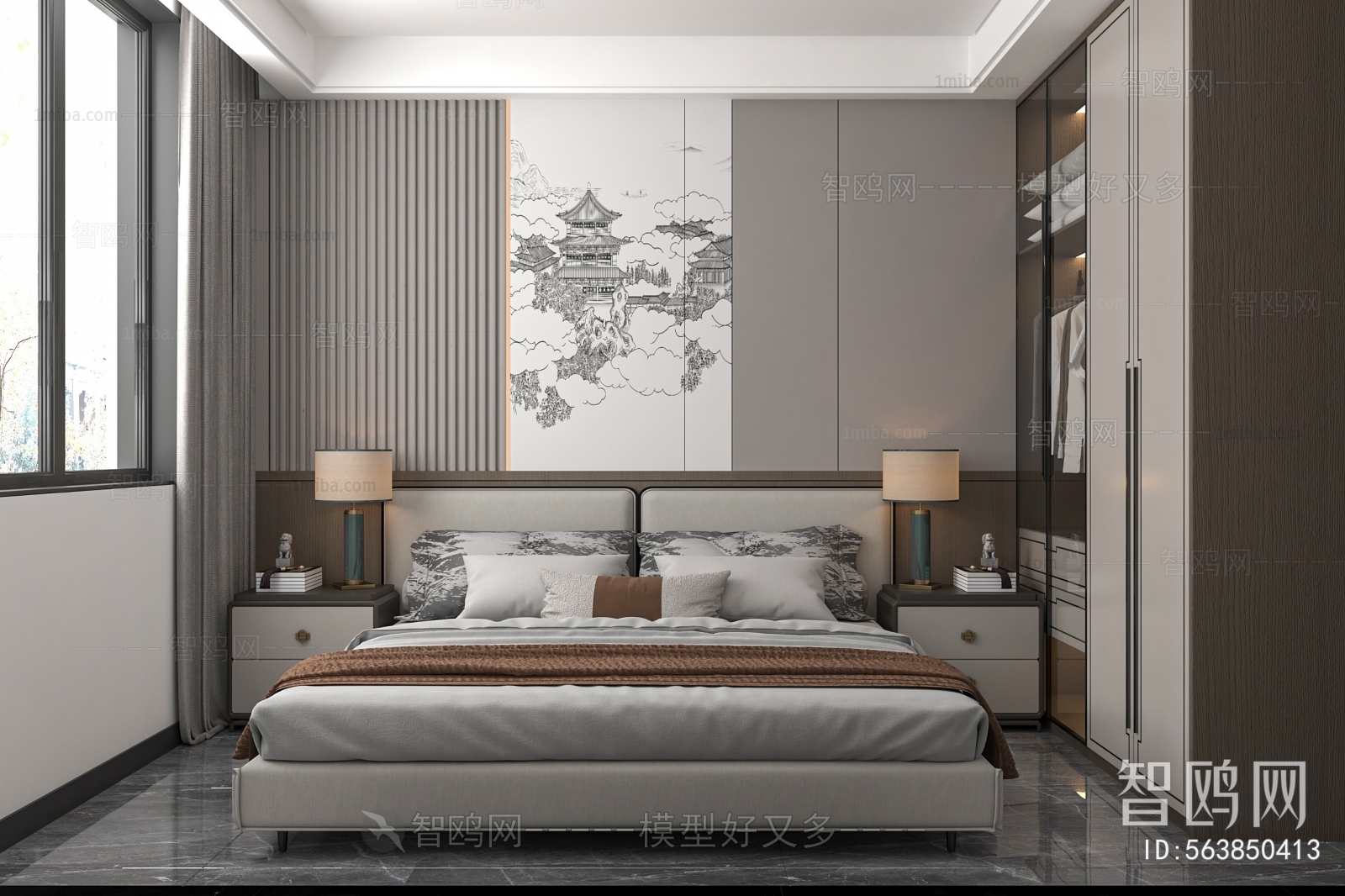 New Chinese Style Bedroom