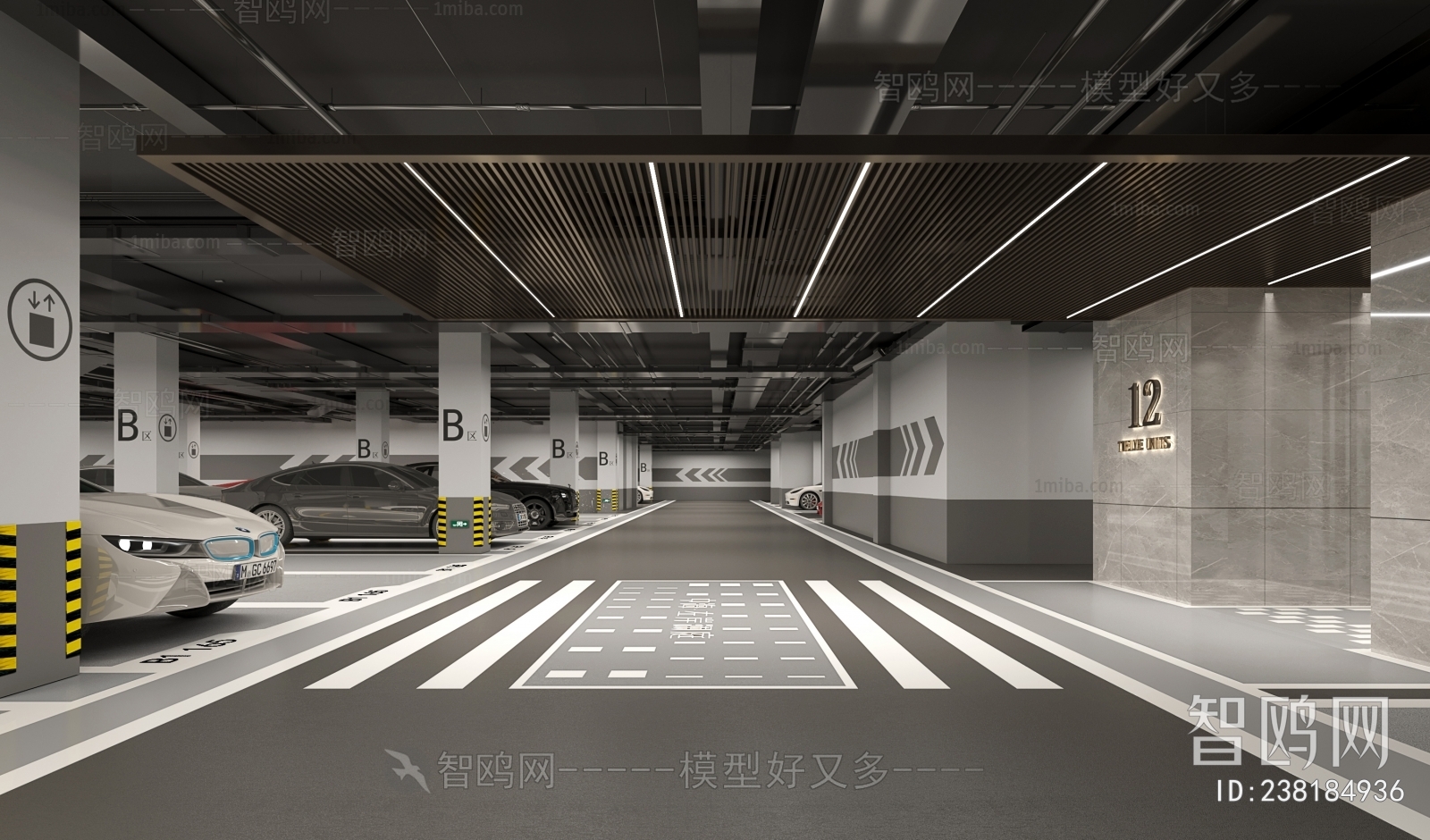 Modern Underground Parking Lot