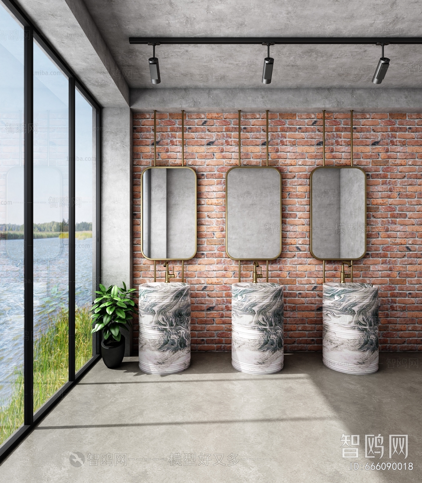 Industrial Style Public Toilet