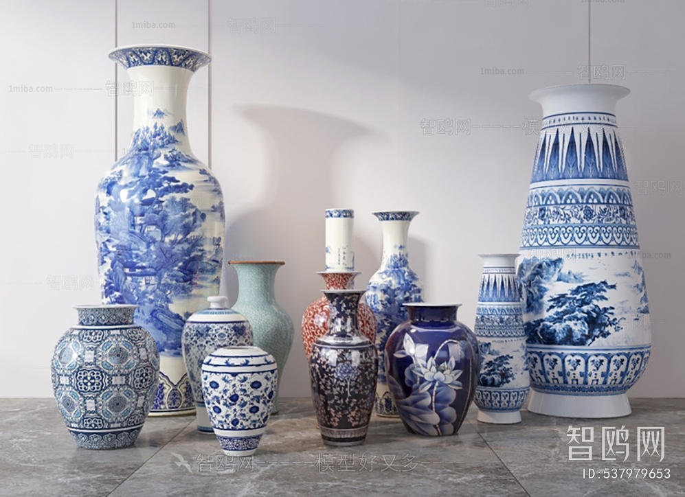 中式花瓶 陶瓷