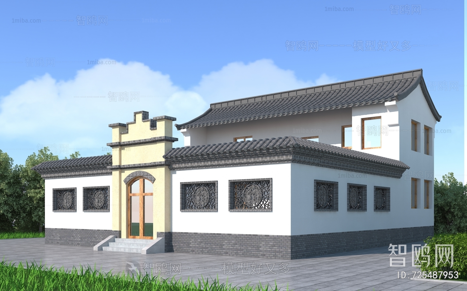 Chinese Style New Chinese Style Building Appearance