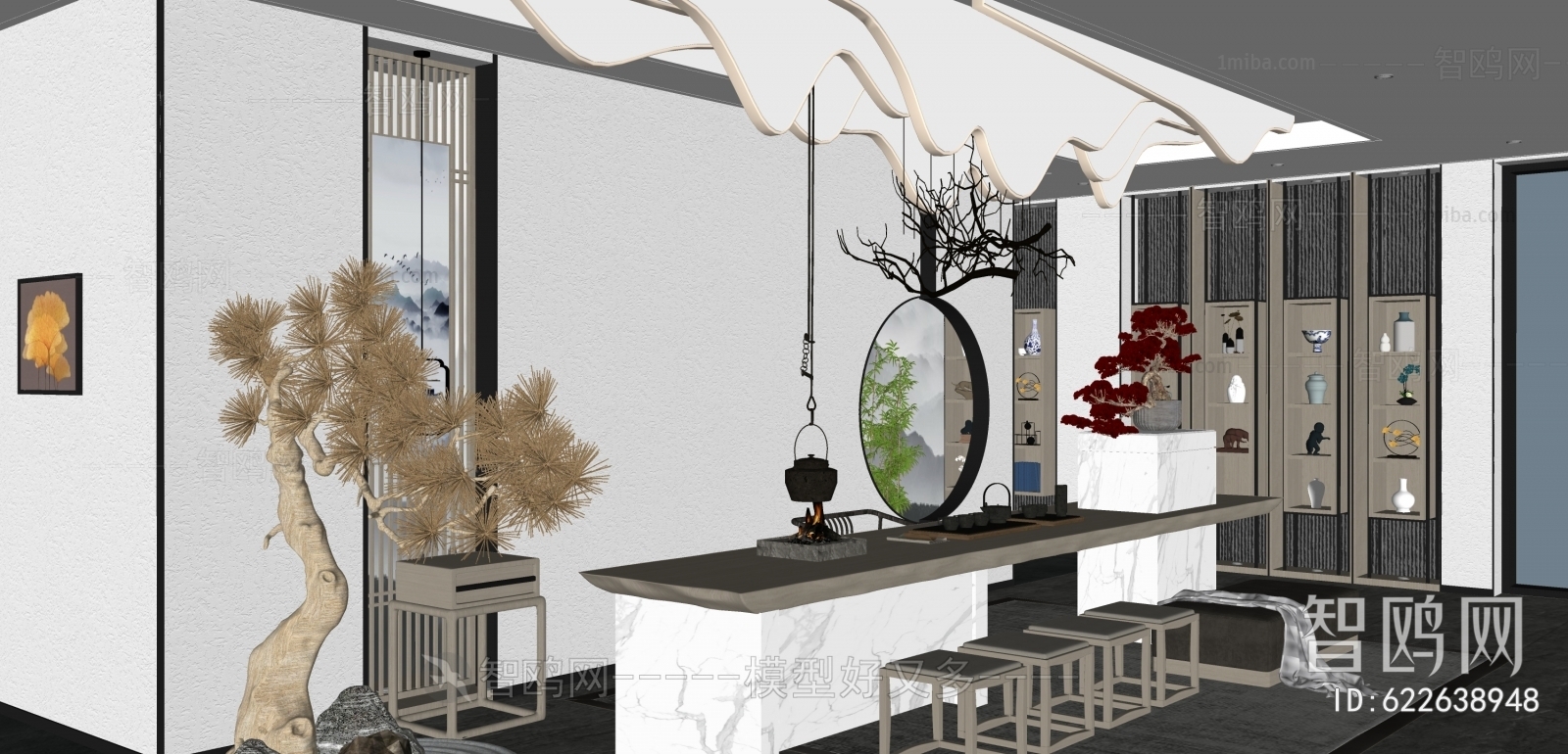 New Chinese Style Office Tea Room
