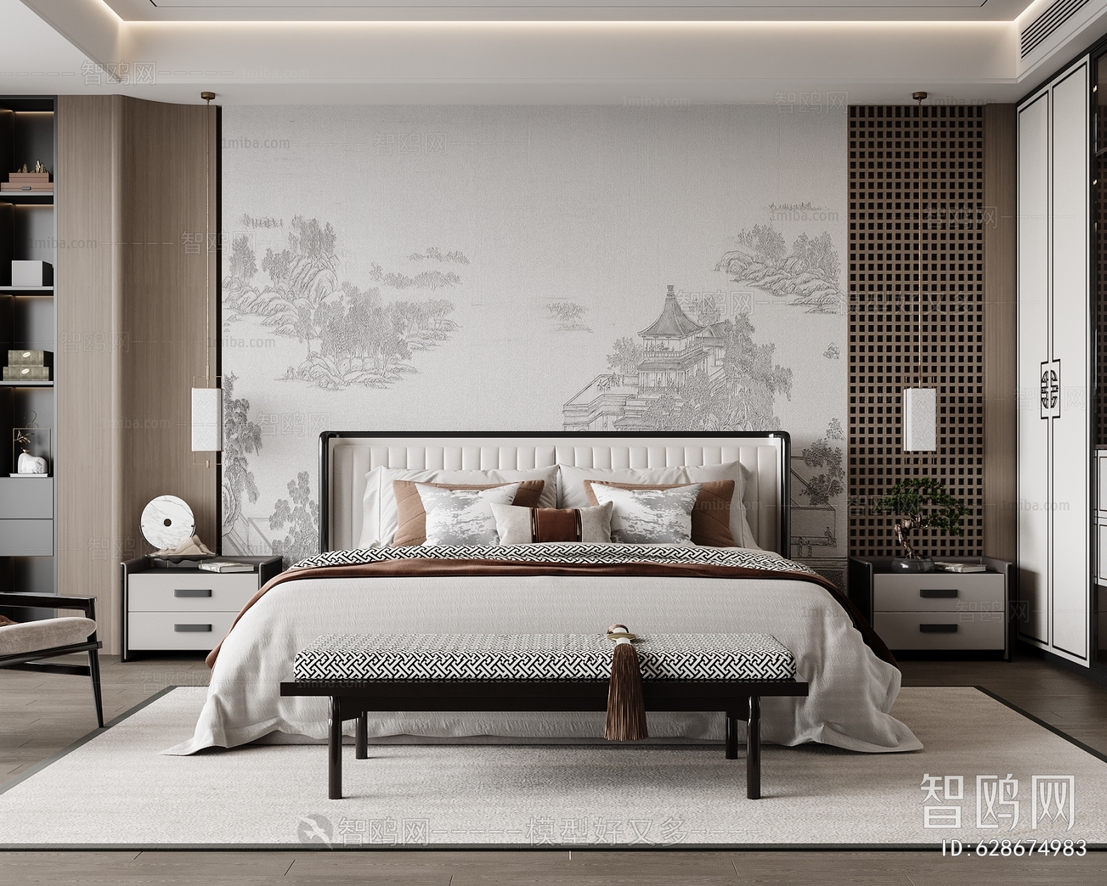 New Chinese Style Bedroom