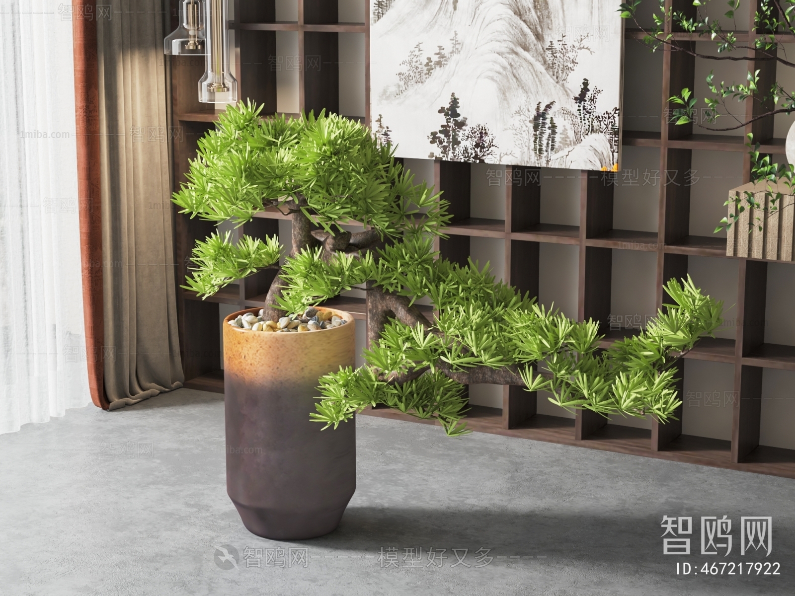 New Chinese Style Potted Green Plant