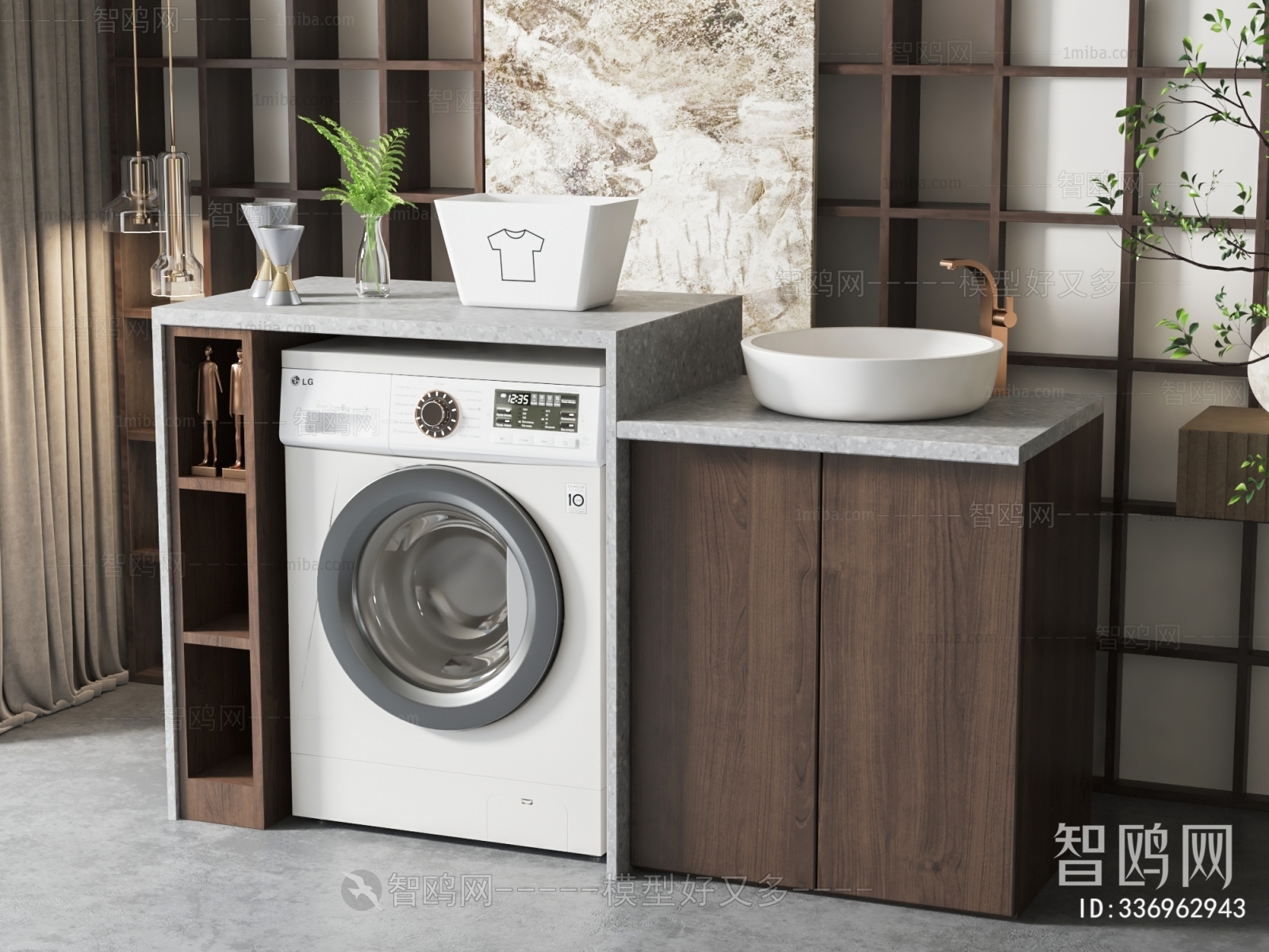 New Chinese Style Laundry Cabinet