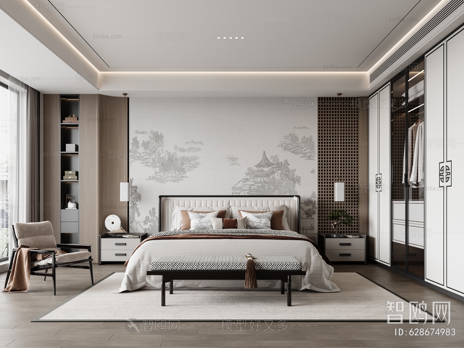 New Chinese Style Bedroom