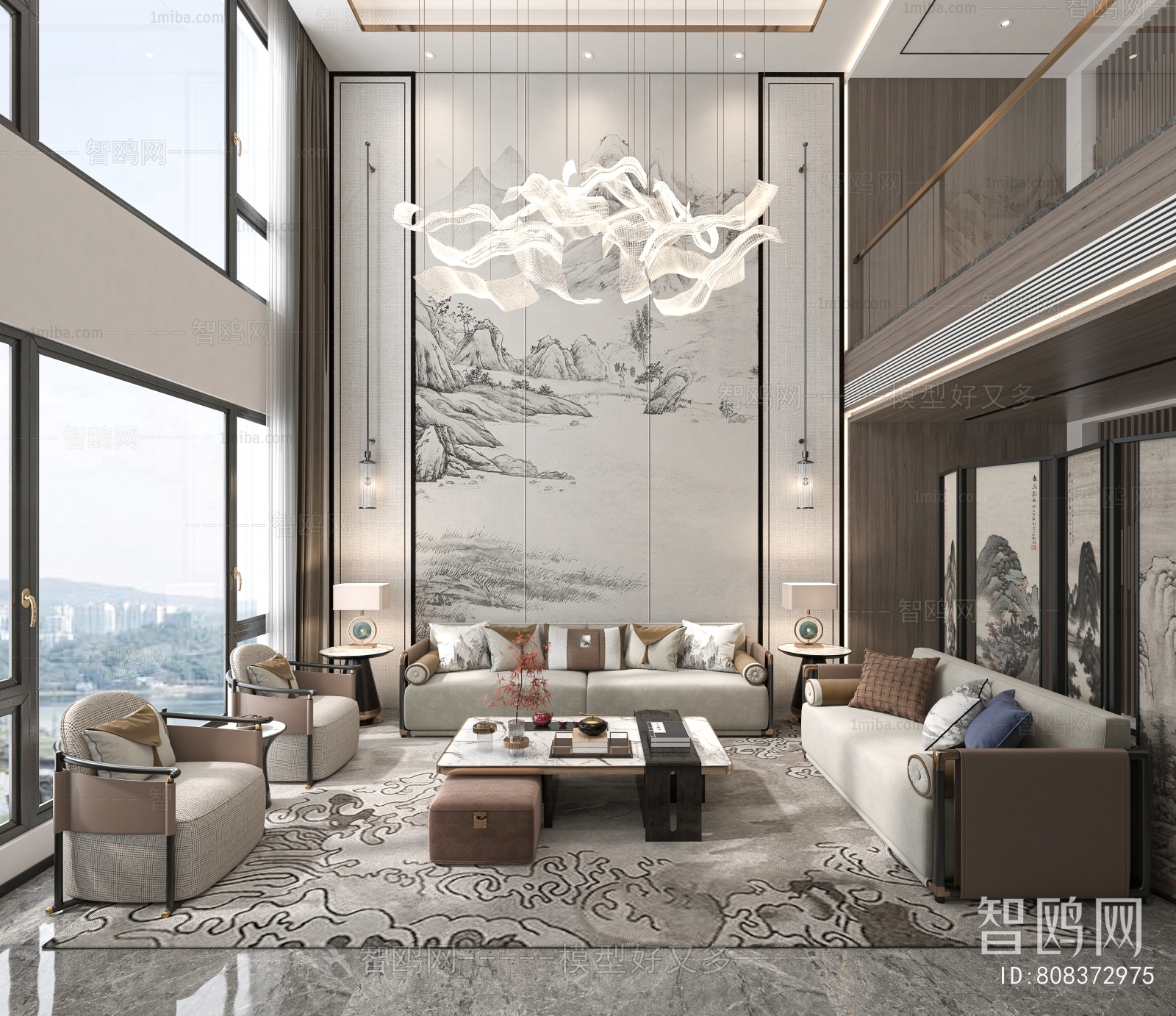 New Chinese Style A Living Room