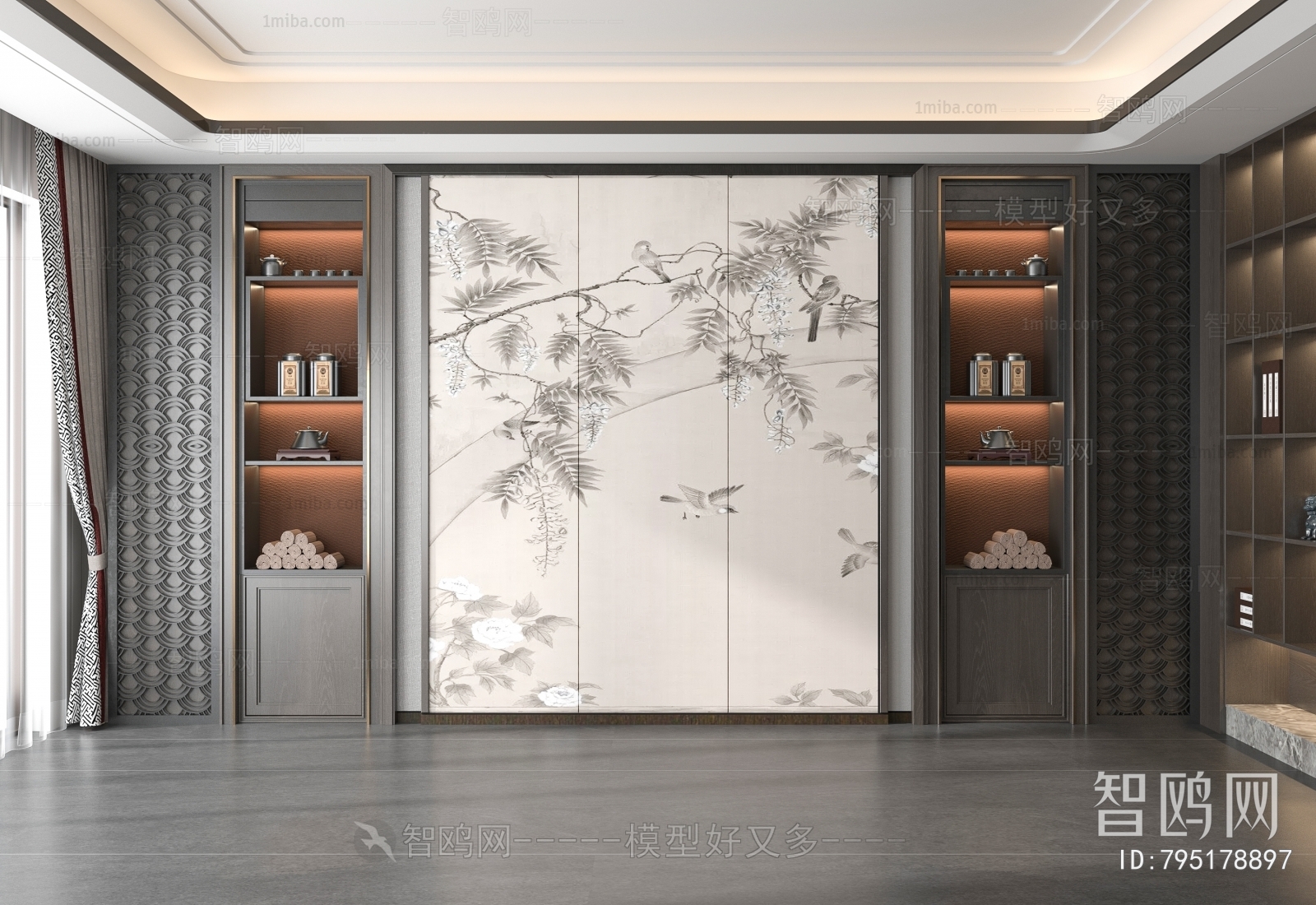 New Chinese Style Decorative Cabinet